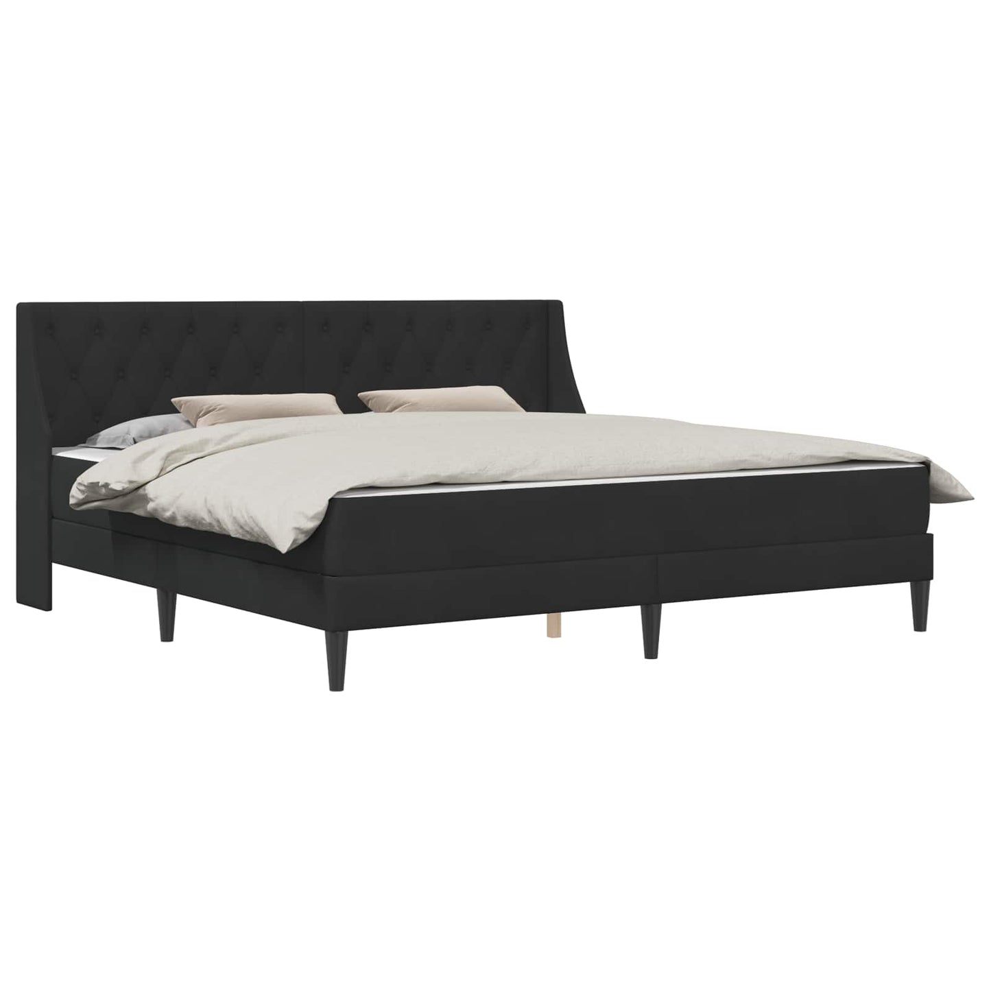 Bedframe met matras met matras Zwart 200 x 200 cm Fluweel is nu te koop bij PeponiXL, paradijselijk wonen!