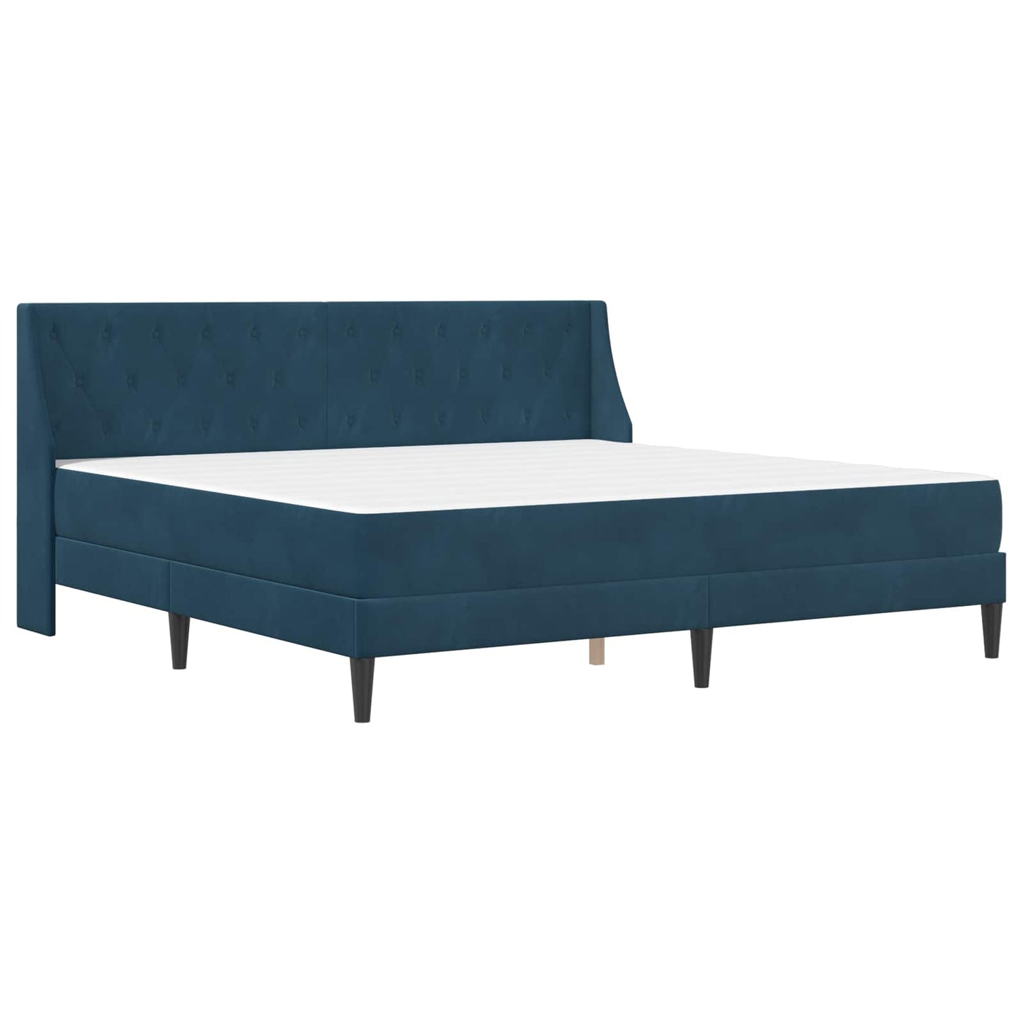 Bedframe met matras met matras Blauw 200 x 200 cm Fluweel is nu te koop bij PeponiXL, paradijselijk wonen!
