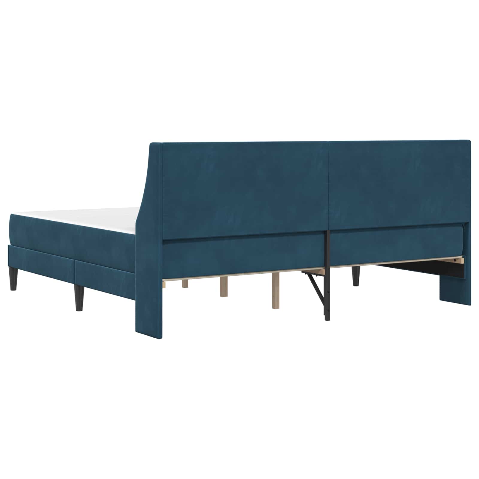 Bedframe met matras met matras Blauw 200 x 200 cm Fluweel is nu te koop bij PeponiXL, paradijselijk wonen!