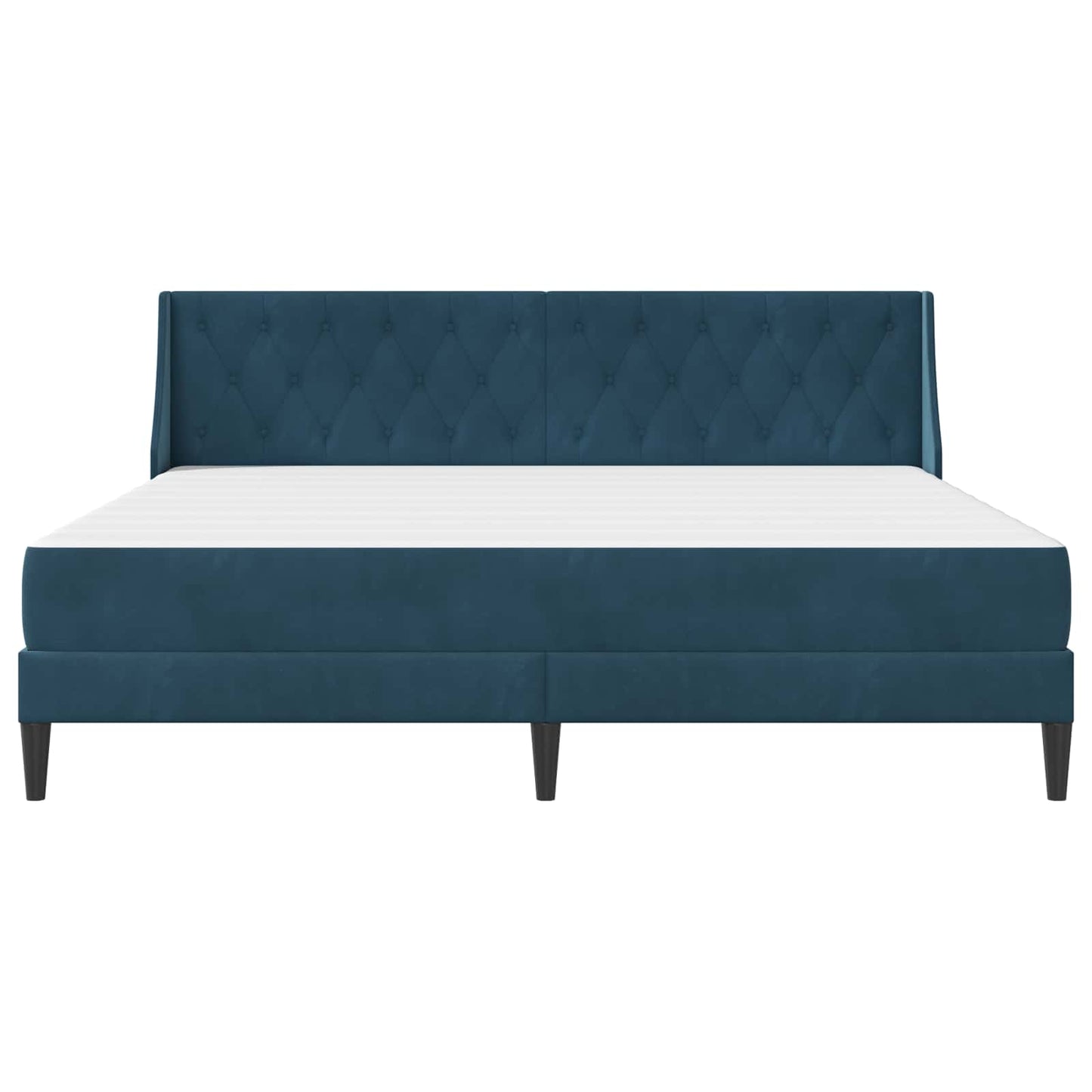 Bedframe met matras met matras Blauw 200 x 200 cm Fluweel is nu te koop bij PeponiXL, paradijselijk wonen!