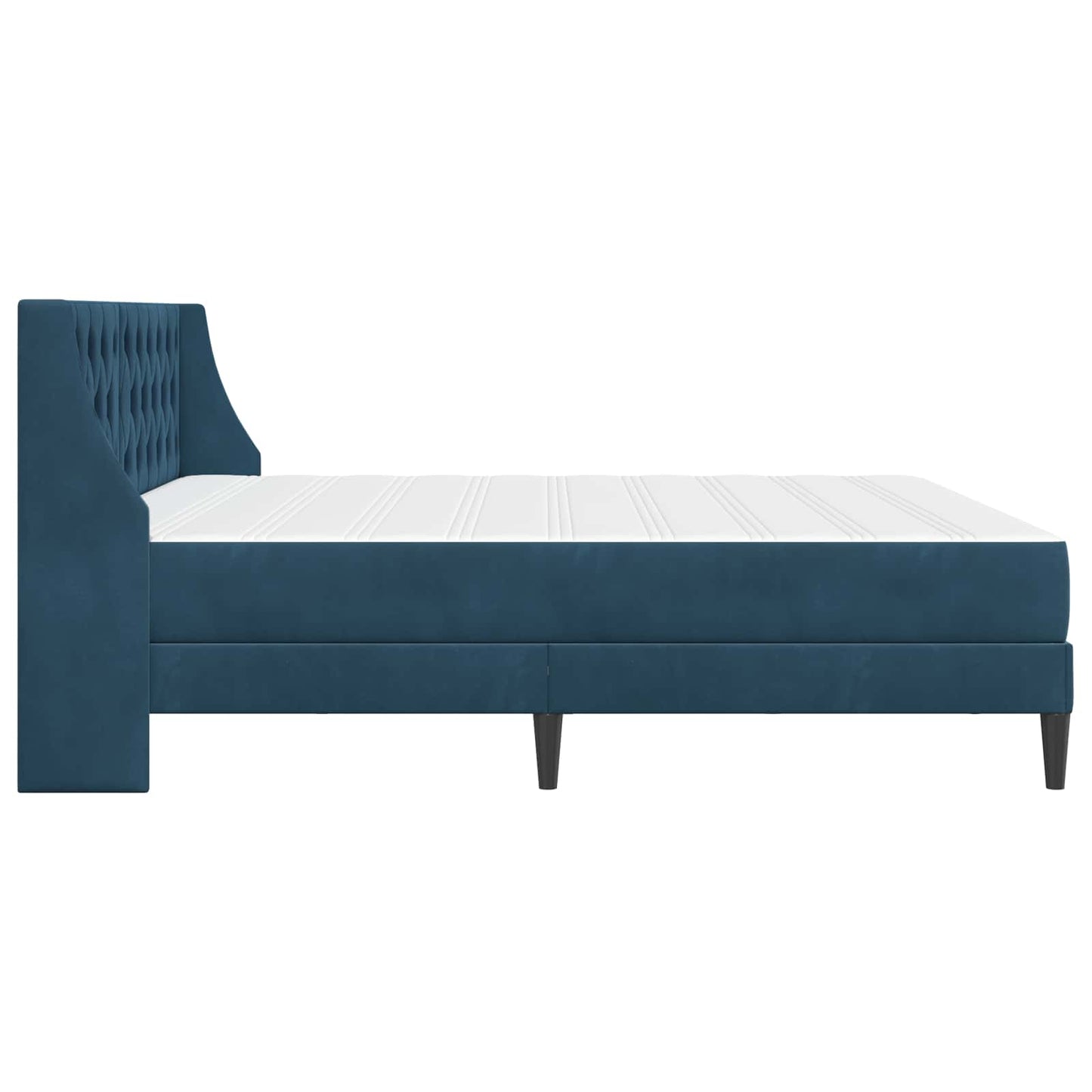 Bedframe met matras met matras Blauw 200 x 200 cm Fluweel is nu te koop bij PeponiXL, paradijselijk wonen!