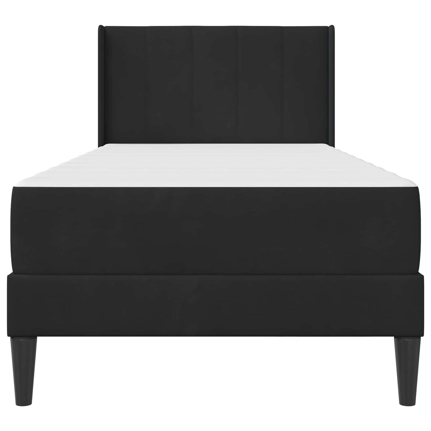 Bedframe met matras met hoofdeinde Zwart 80 x 200 cm Fluweel is nu te koop bij PeponiXL, paradijselijk wonen!