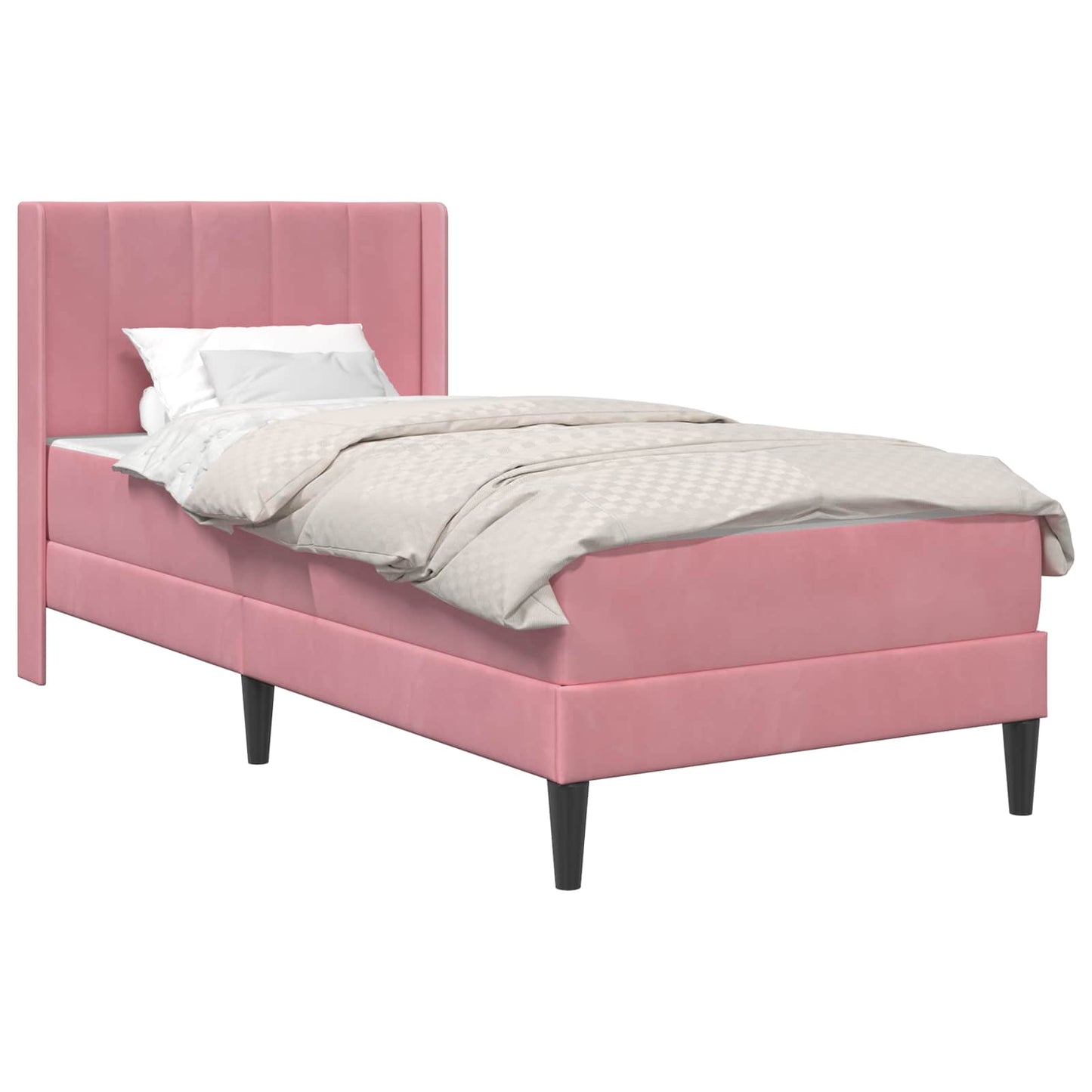 Bedframe met matras Roze 90 x 190 cm Fluweel is nu te koop bij PeponiXL, paradijselijk wonen!