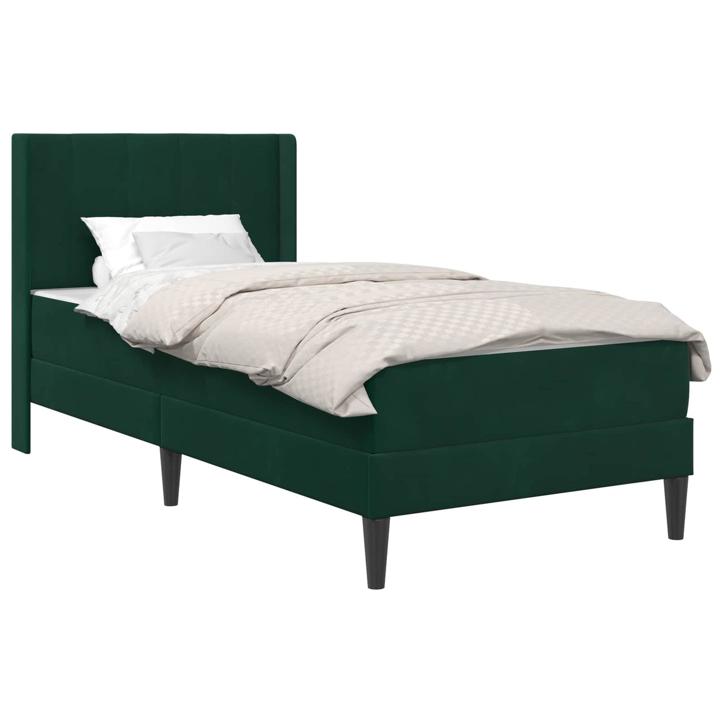 Bedframe met matras Donkergroen 90 x 200 cm Fluweel is nu te koop bij PeponiXL, paradijselijk wonen!