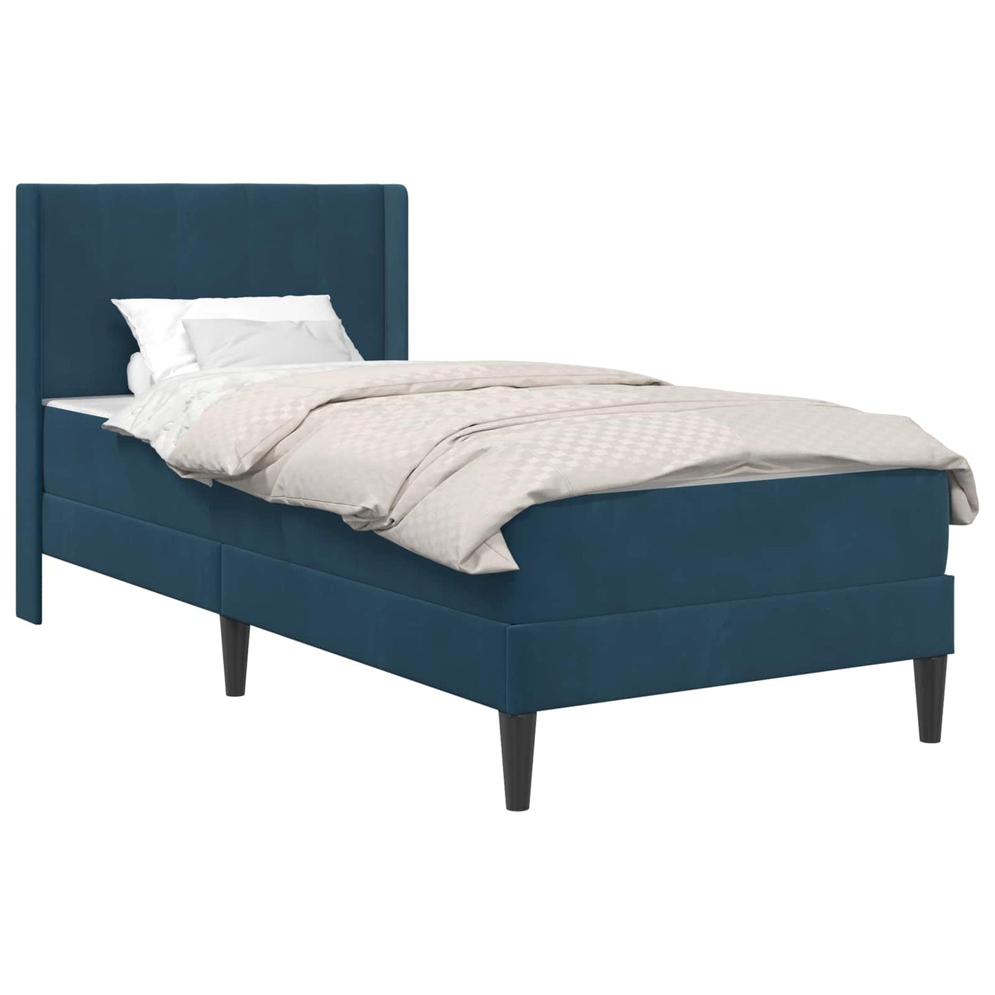 Bedframe met matras met hoofdeinde Blauw 90 x 200 cm Fluweel is nu te koop bij PeponiXL, paradijselijk wonen!