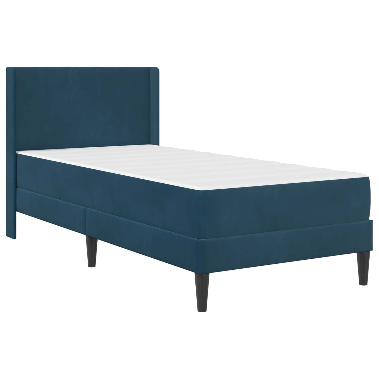 Bedframe met matras met hoofdeinde Blauw 90 x 200 cm Fluweel is nu te koop bij PeponiXL, paradijselijk wonen!