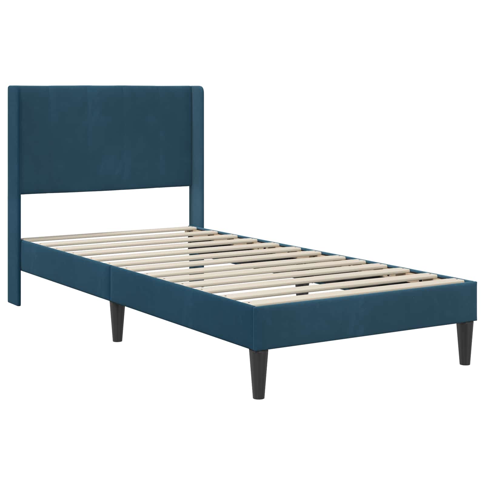 Bedframe met matras met hoofdeinde Blauw 90 x 200 cm Fluweel is nu te koop bij PeponiXL, paradijselijk wonen!