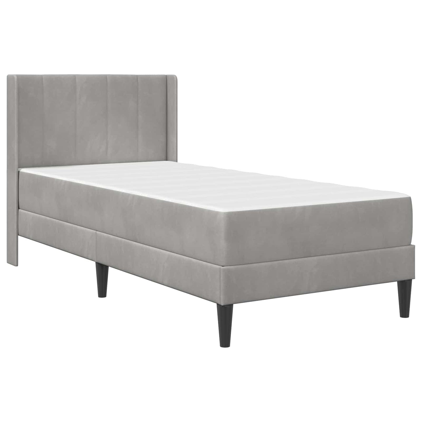 Bedframe met matras Lichtgrijs 100 x 200 cm Fluweel is nu te koop bij PeponiXL, paradijselijk wonen!