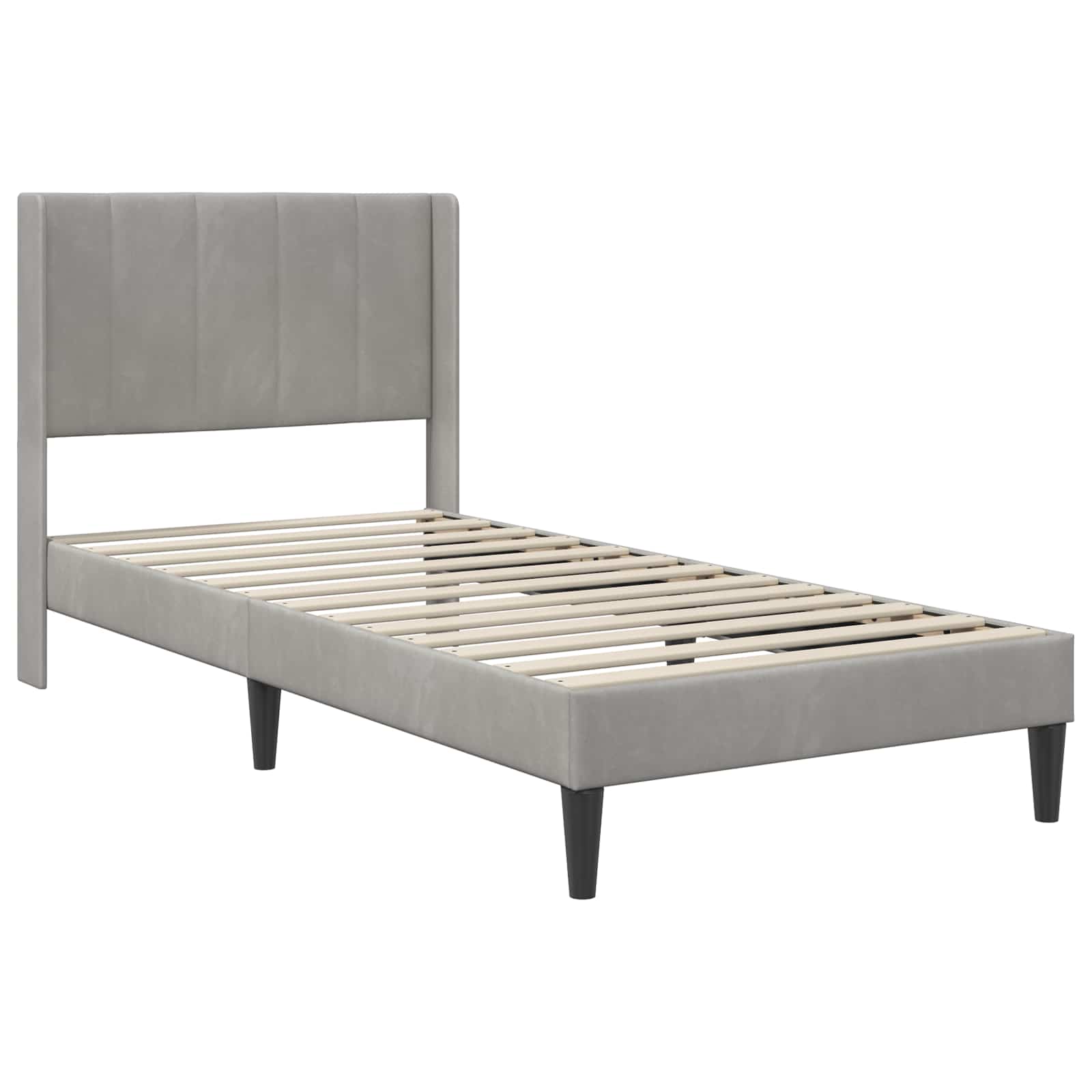 Bedframe met matras Lichtgrijs 100 x 200 cm Fluweel is nu te koop bij PeponiXL, paradijselijk wonen!