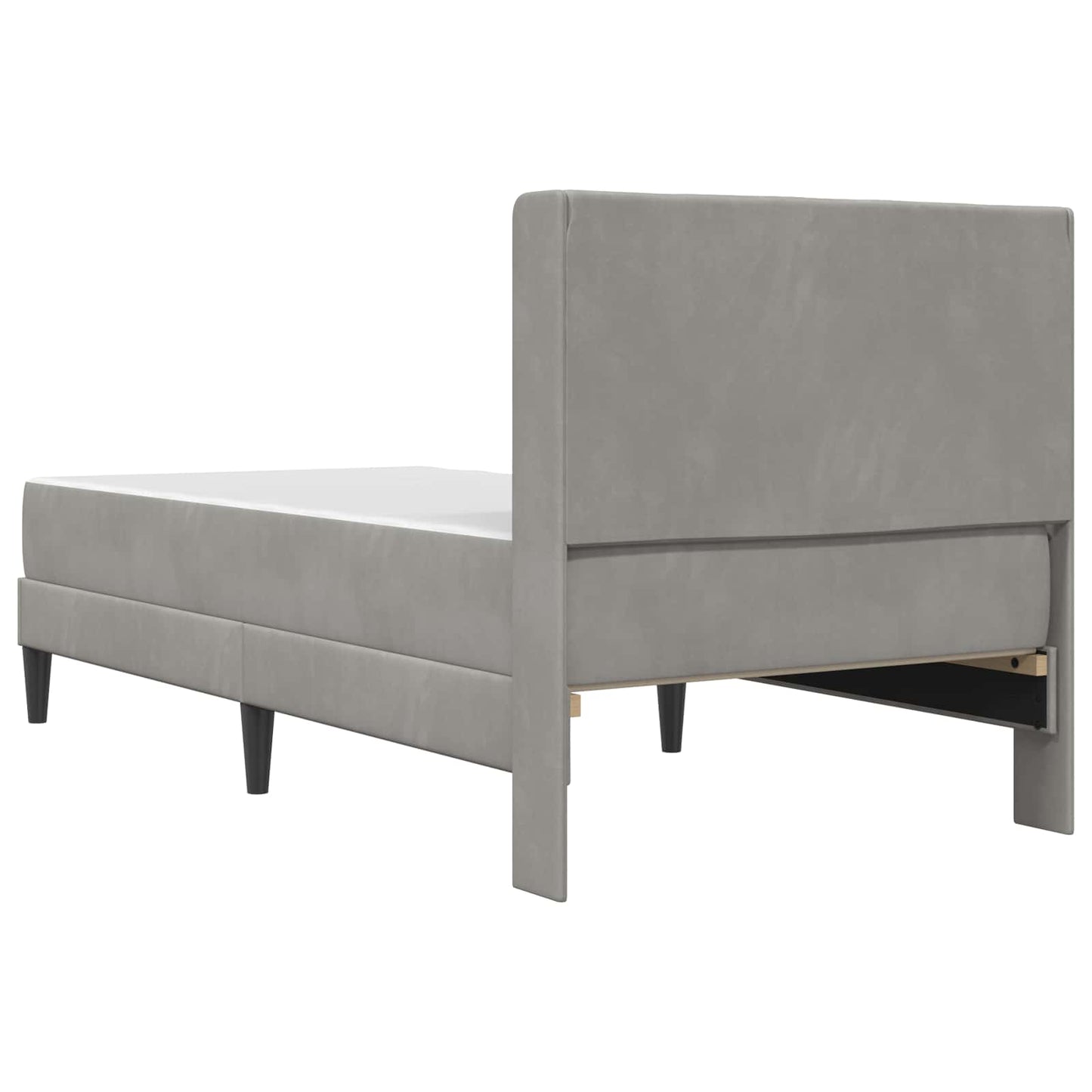 Bedframe met matras Lichtgrijs 100 x 200 cm Fluweel is nu te koop bij PeponiXL, paradijselijk wonen!