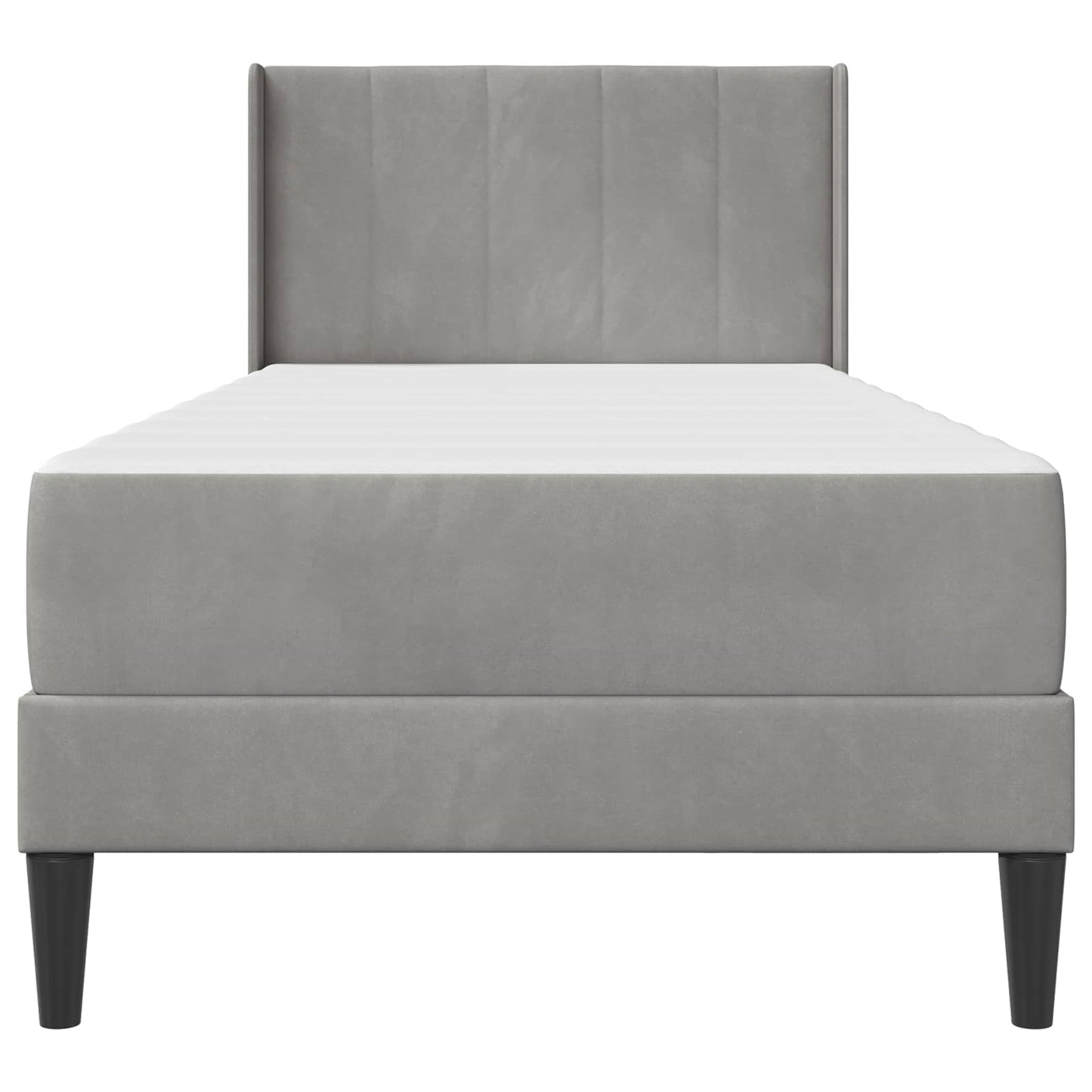 Bedframe met matras Lichtgrijs 100 x 200 cm Fluweel is nu te koop bij PeponiXL, paradijselijk wonen!