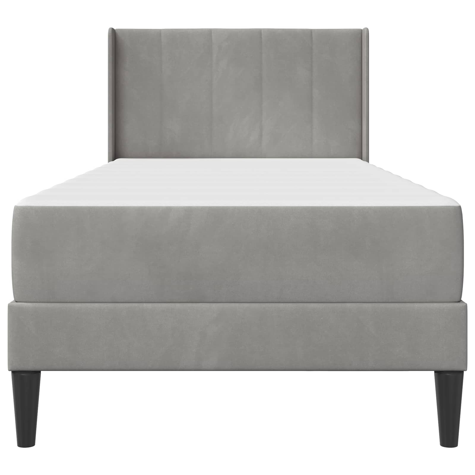 Bedframe met matras Lichtgrijs 100 x 200 cm Fluweel is nu te koop bij PeponiXL, paradijselijk wonen!