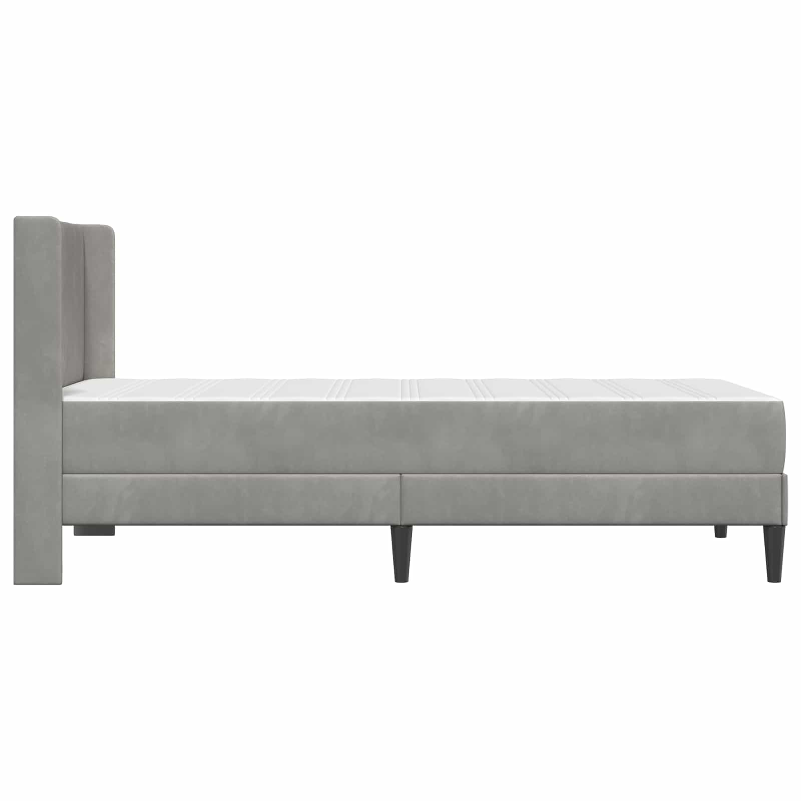 Bedframe met matras Lichtgrijs 100 x 200 cm Fluweel is nu te koop bij PeponiXL, paradijselijk wonen!