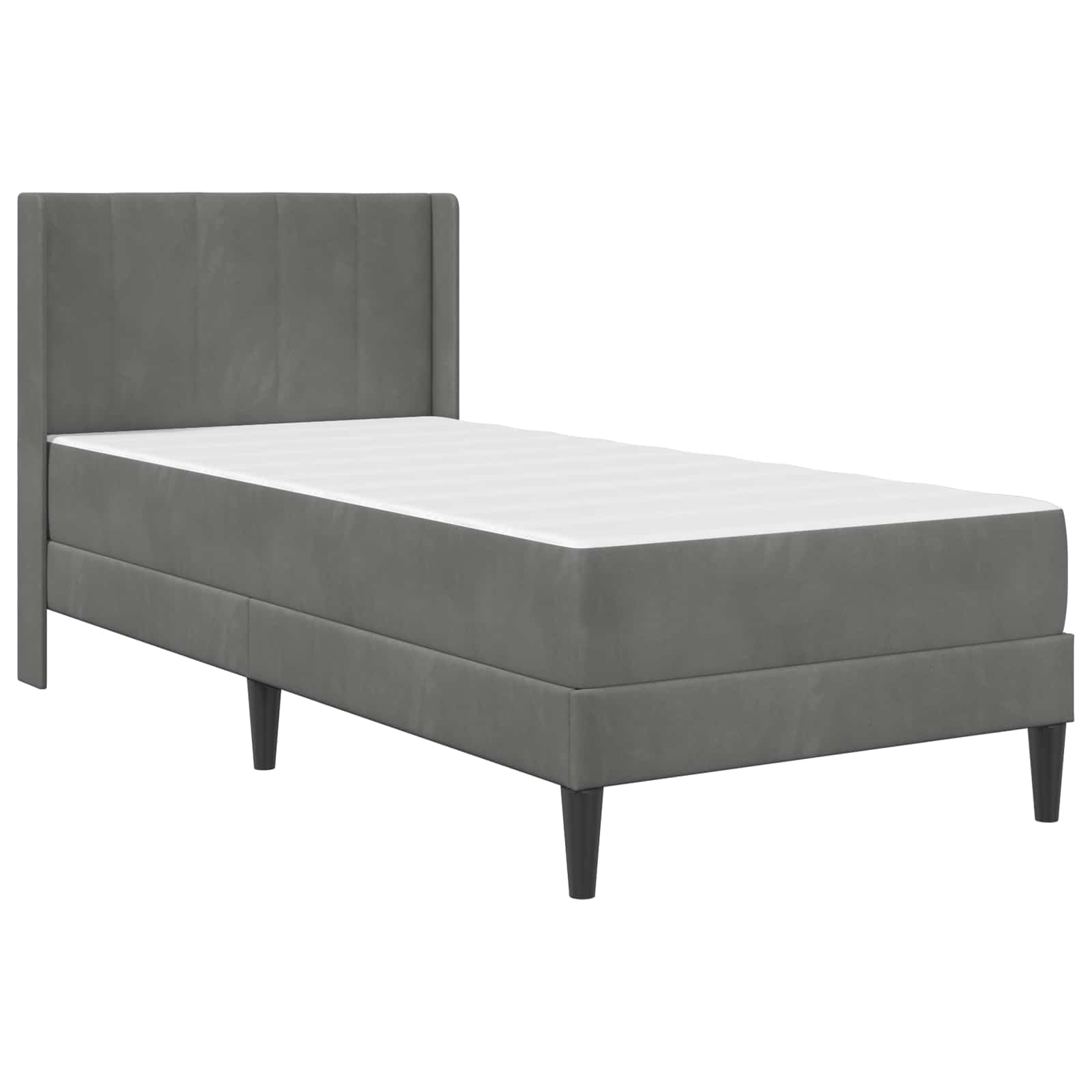 Bedframe met matras Donkergrijs 100 x 200 cm Fluweel is nu te koop bij PeponiXL, paradijselijk wonen!