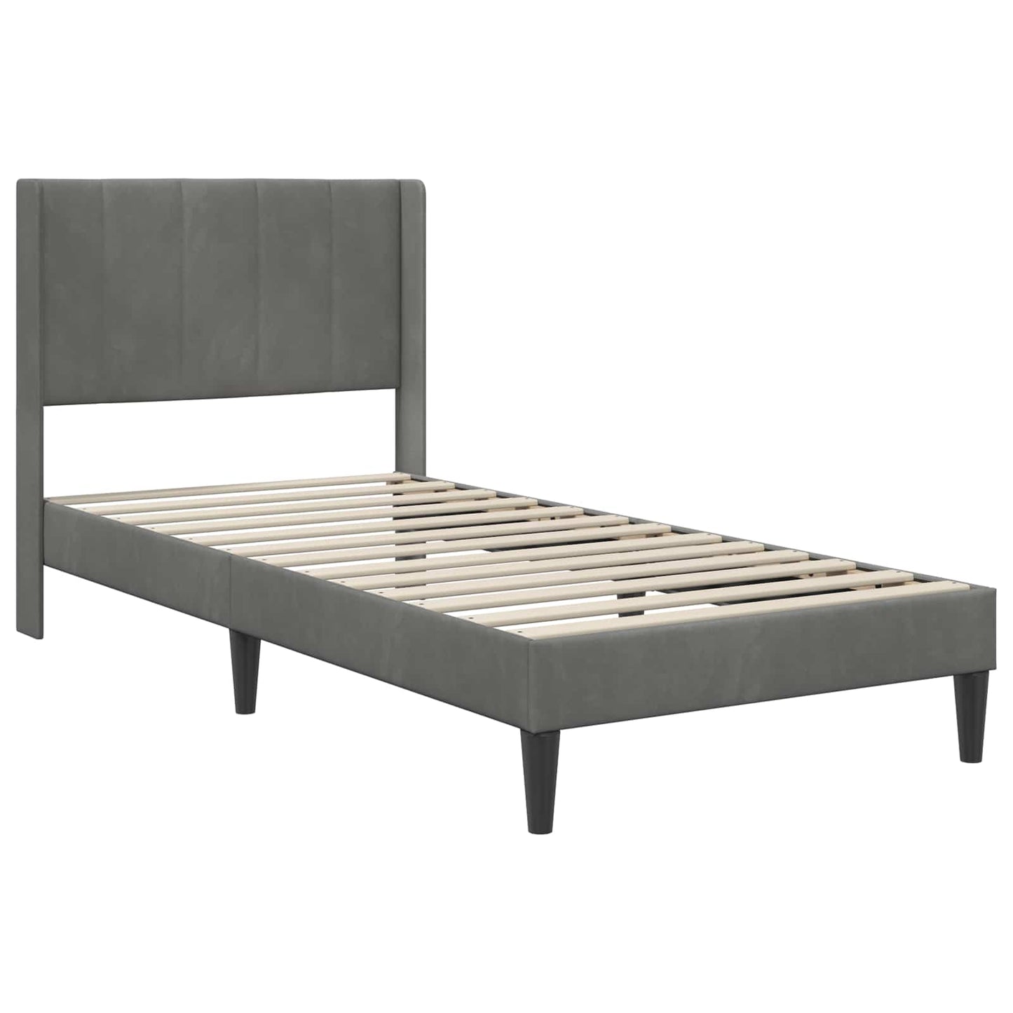 Bedframe met matras Donkergrijs 100 x 200 cm Fluweel is nu te koop bij PeponiXL, paradijselijk wonen!