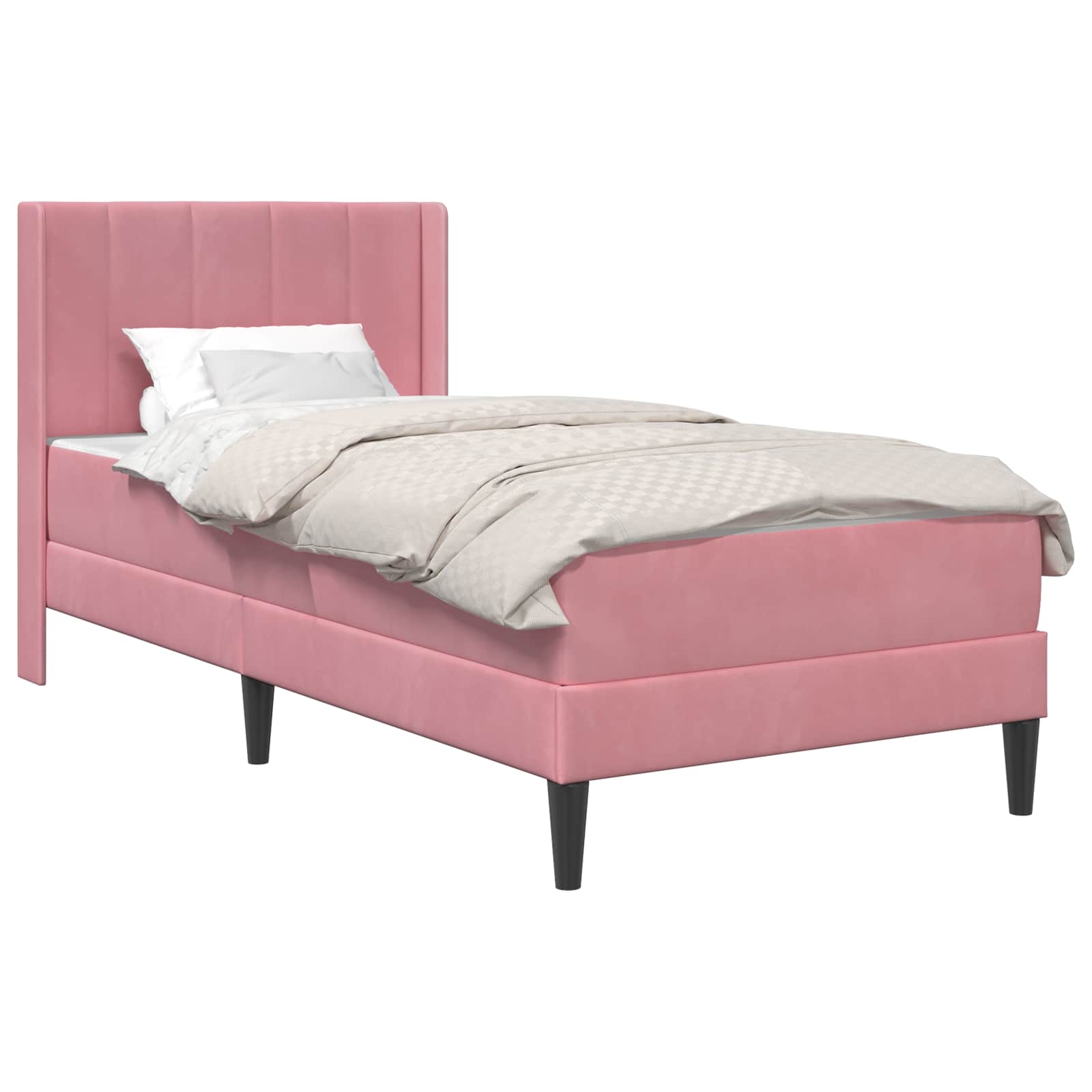 Bedframe met matras Roze 100 x 200 cm Fluweel is nu te koop bij PeponiXL, paradijselijk wonen!