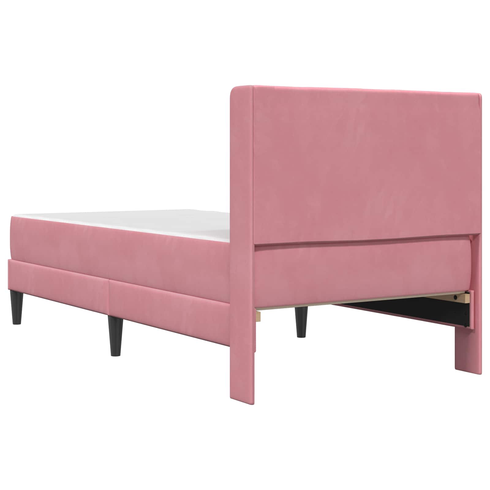 Bedframe met matras Roze 100 x 200 cm Fluweel is nu te koop bij PeponiXL, paradijselijk wonen!