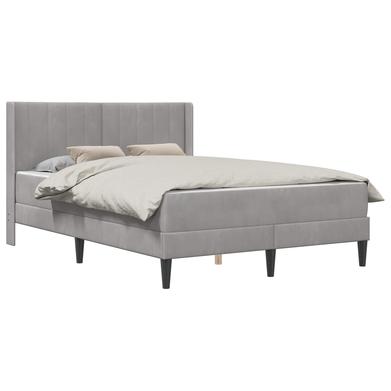 Bedframe met matras Lichtgrijs 120 x 190 cm Fluweel is nu te koop bij PeponiXL, paradijselijk wonen!