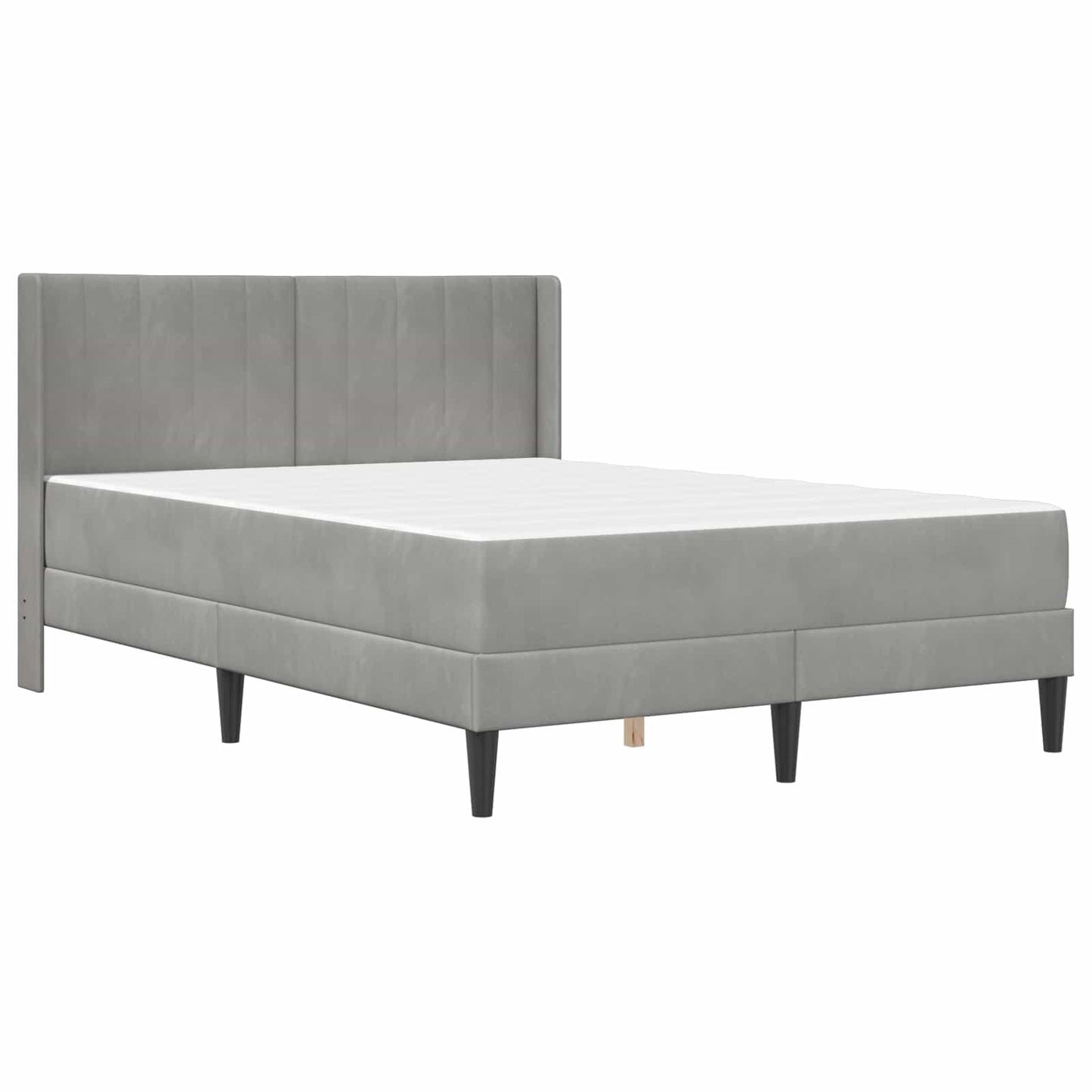 Bedframe met matras Lichtgrijs 120 x 190 cm Fluweel is nu te koop bij PeponiXL, paradijselijk wonen!