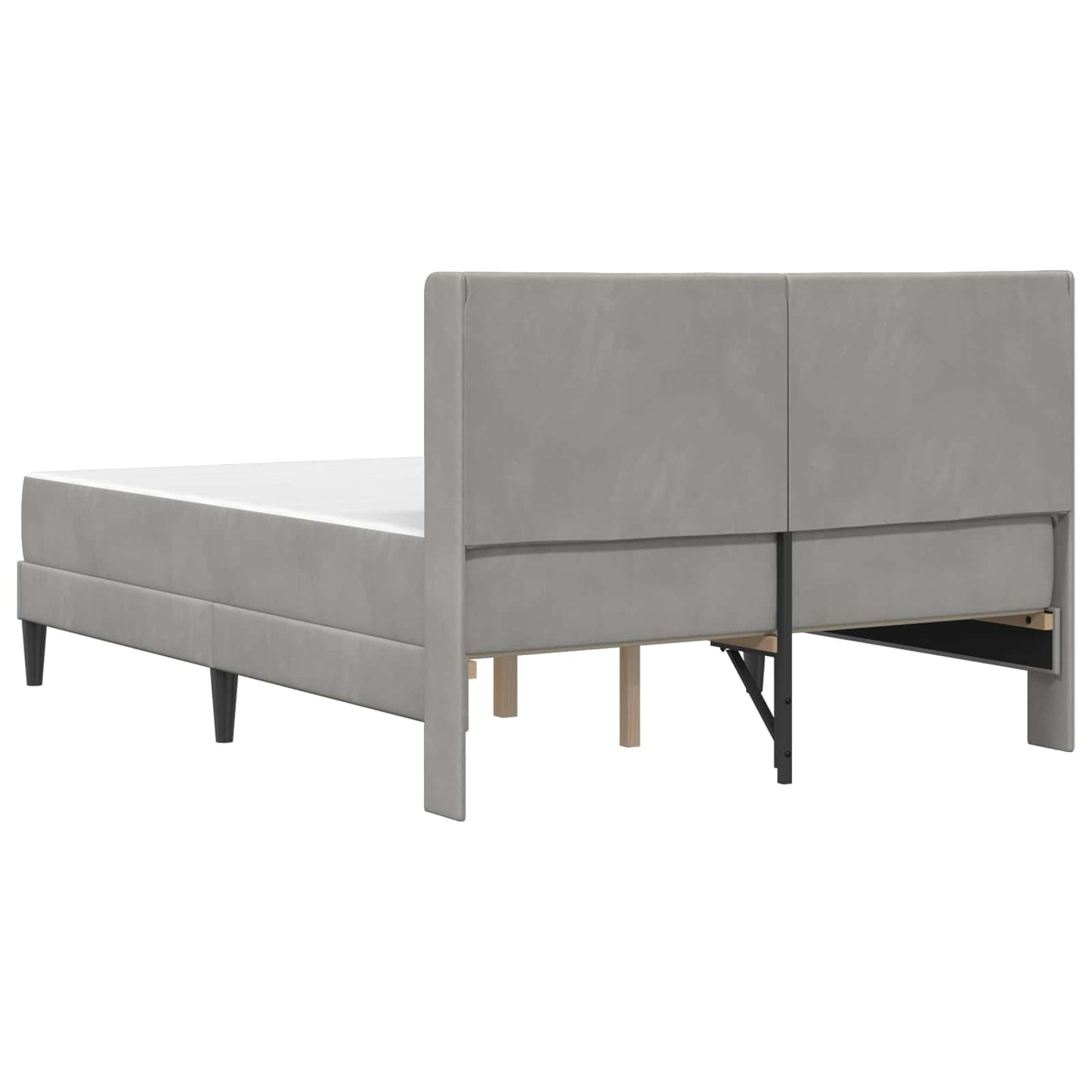 Bedframe met matras Lichtgrijs 120 x 190 cm Fluweel is nu te koop bij PeponiXL, paradijselijk wonen!