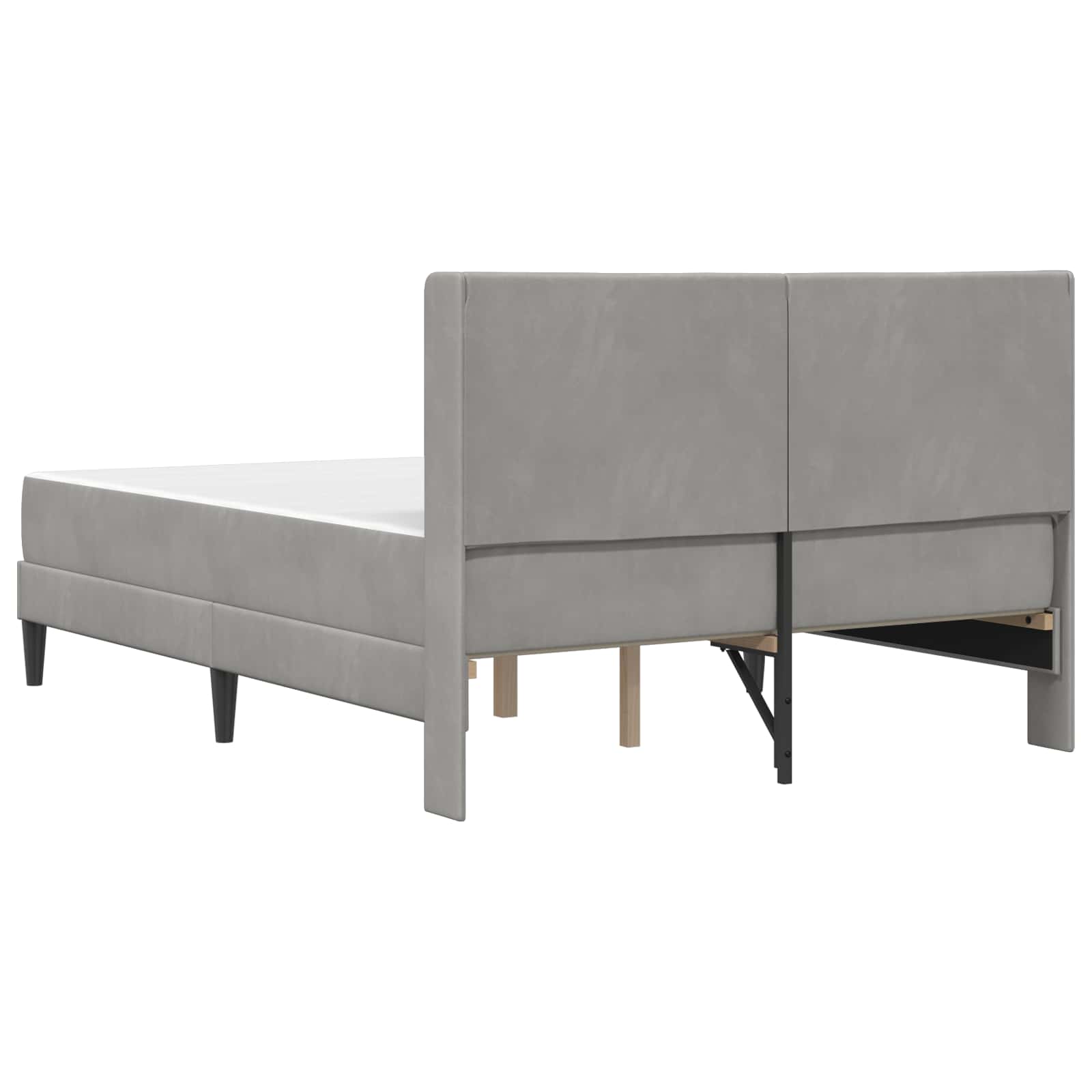 Bedframe met matras Lichtgrijs 120 x 190 cm Fluweel is nu te koop bij PeponiXL, paradijselijk wonen!