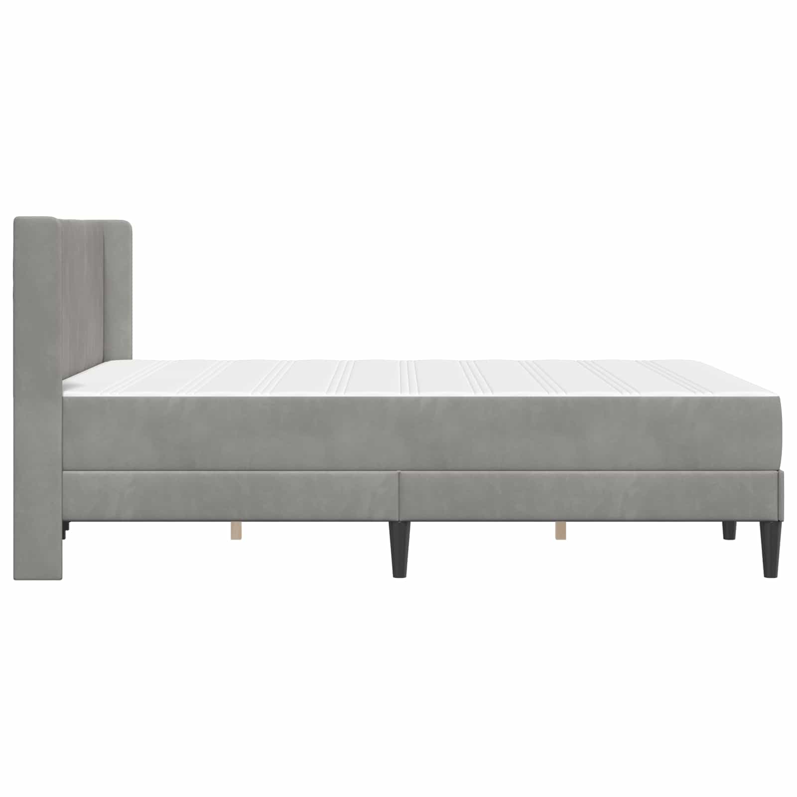 Bedframe met matras Lichtgrijs 120 x 190 cm Fluweel is nu te koop bij PeponiXL, paradijselijk wonen!