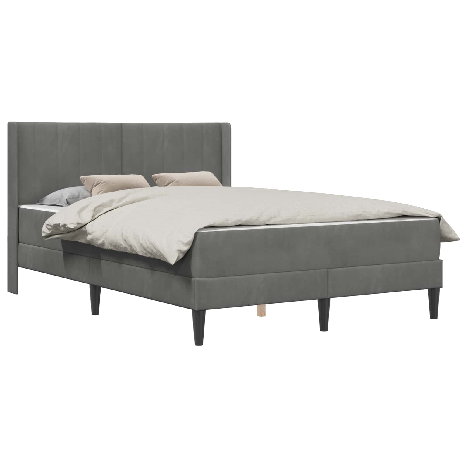 Bedframe met matras Donkergrijs 120 x 200 cm Fluweel is nu te koop bij PeponiXL, paradijselijk wonen!