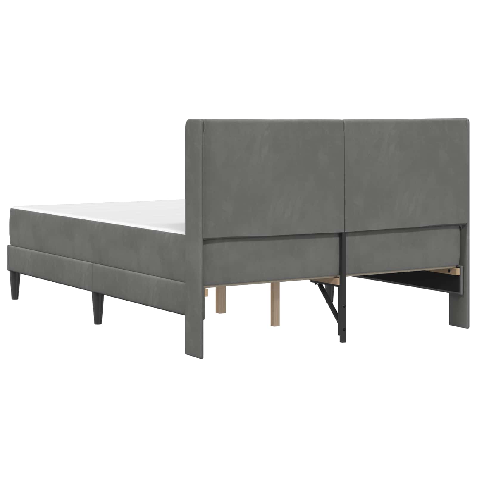 Bedframe met matras Donkergrijs 120 x 200 cm Fluweel is nu te koop bij PeponiXL, paradijselijk wonen!