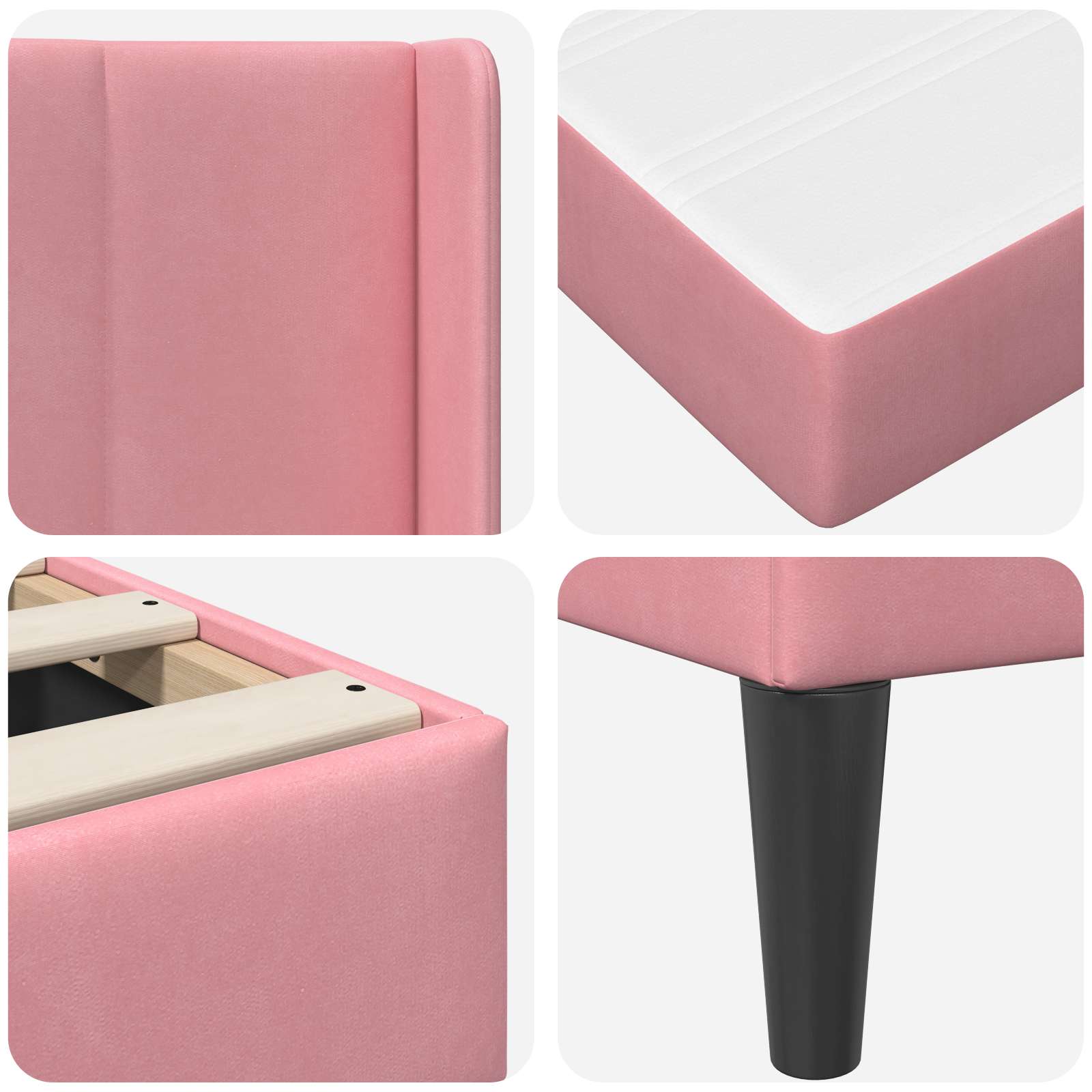 Bedframe met matras met hoofdeinde Roze 120 x 200 cm Fluweel is nu te koop bij PeponiXL, paradijselijk wonen!