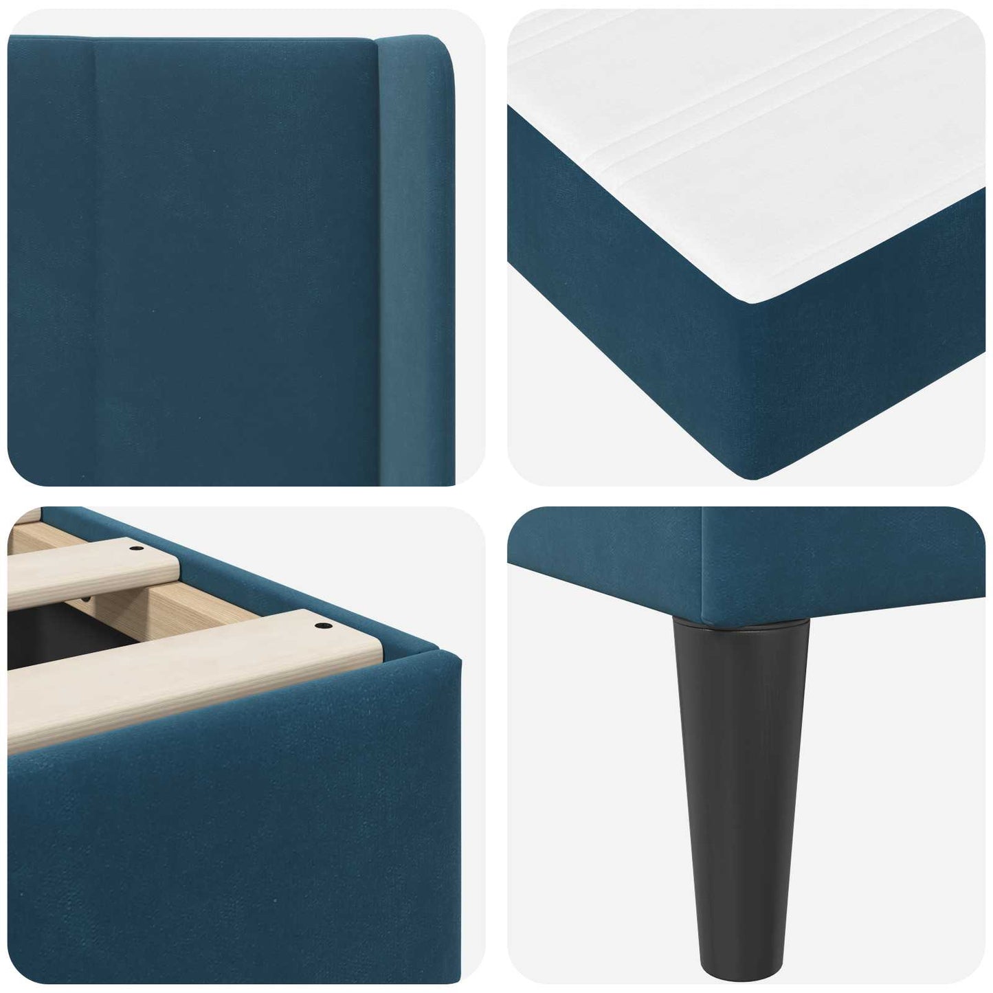 Bedframe met matras met hoofdeinde Blauw 120 x 200 cm Fluweel is nu te koop bij PeponiXL, paradijselijk wonen!
