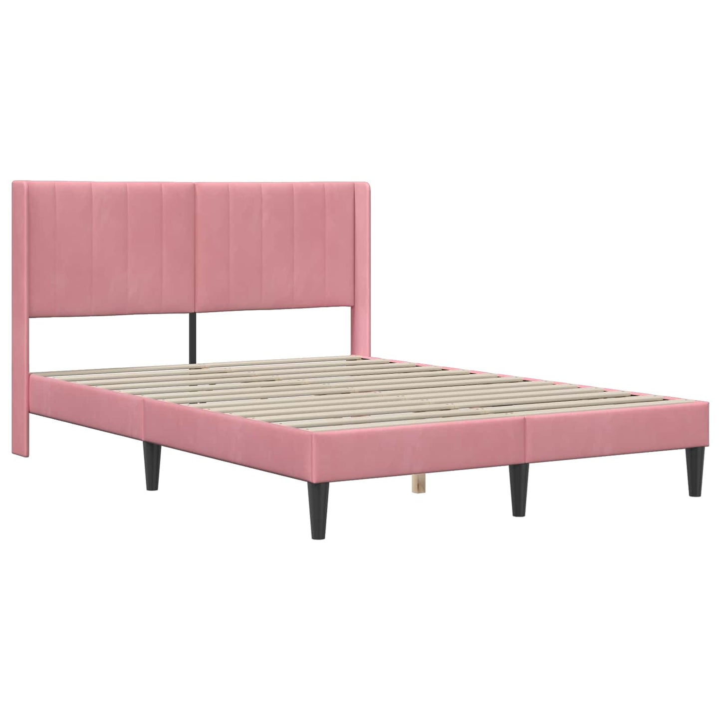 Bedframe met matras met hoofdeinde Roze 140 x 190 cm Fluweel is nu te koop bij PeponiXL, paradijselijk wonen!