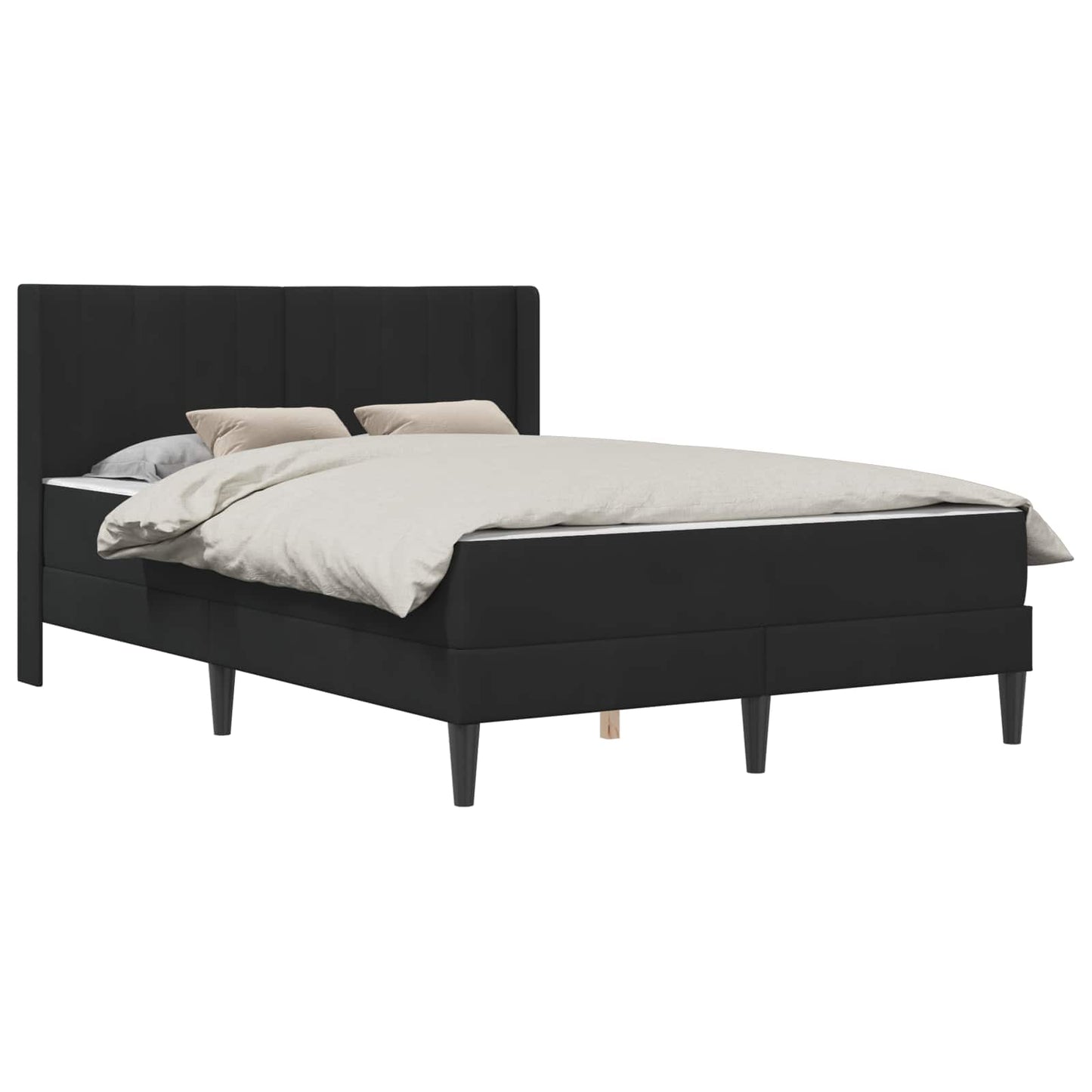 Bedframe met matras met hoofdeinde Zwart 140 x 190 cm Fluweel is nu te koop bij PeponiXL, paradijselijk wonen!