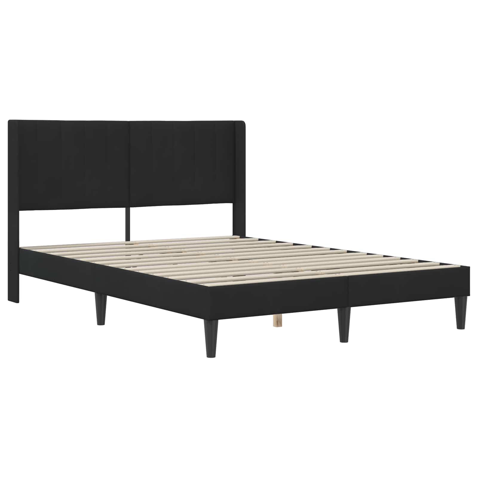 Bedframe met matras met hoofdeinde Zwart 140 x 190 cm Fluweel is nu te koop bij PeponiXL, paradijselijk wonen!