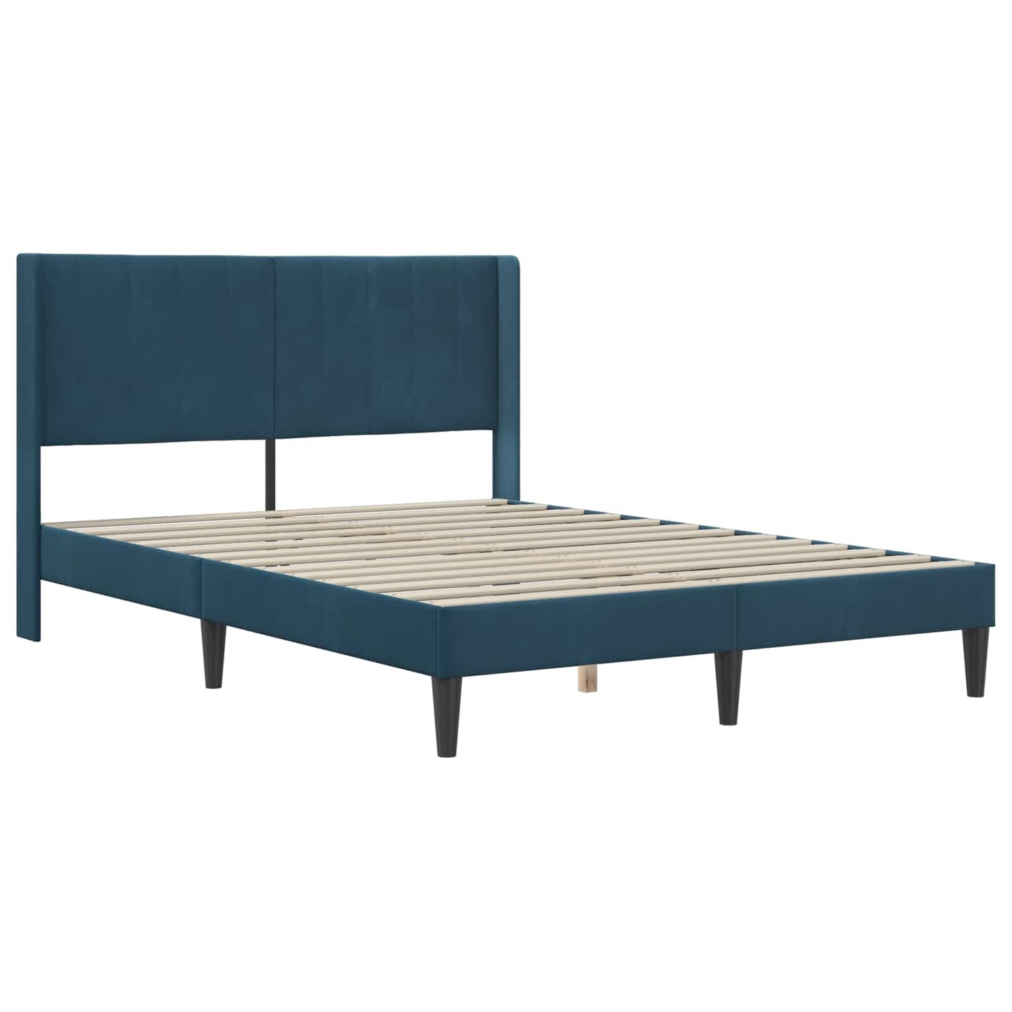 Bedframe met matras met hoofdeinde Blauw 140 x 190 cm Fluweel is nu te koop bij PeponiXL, paradijselijk wonen!
