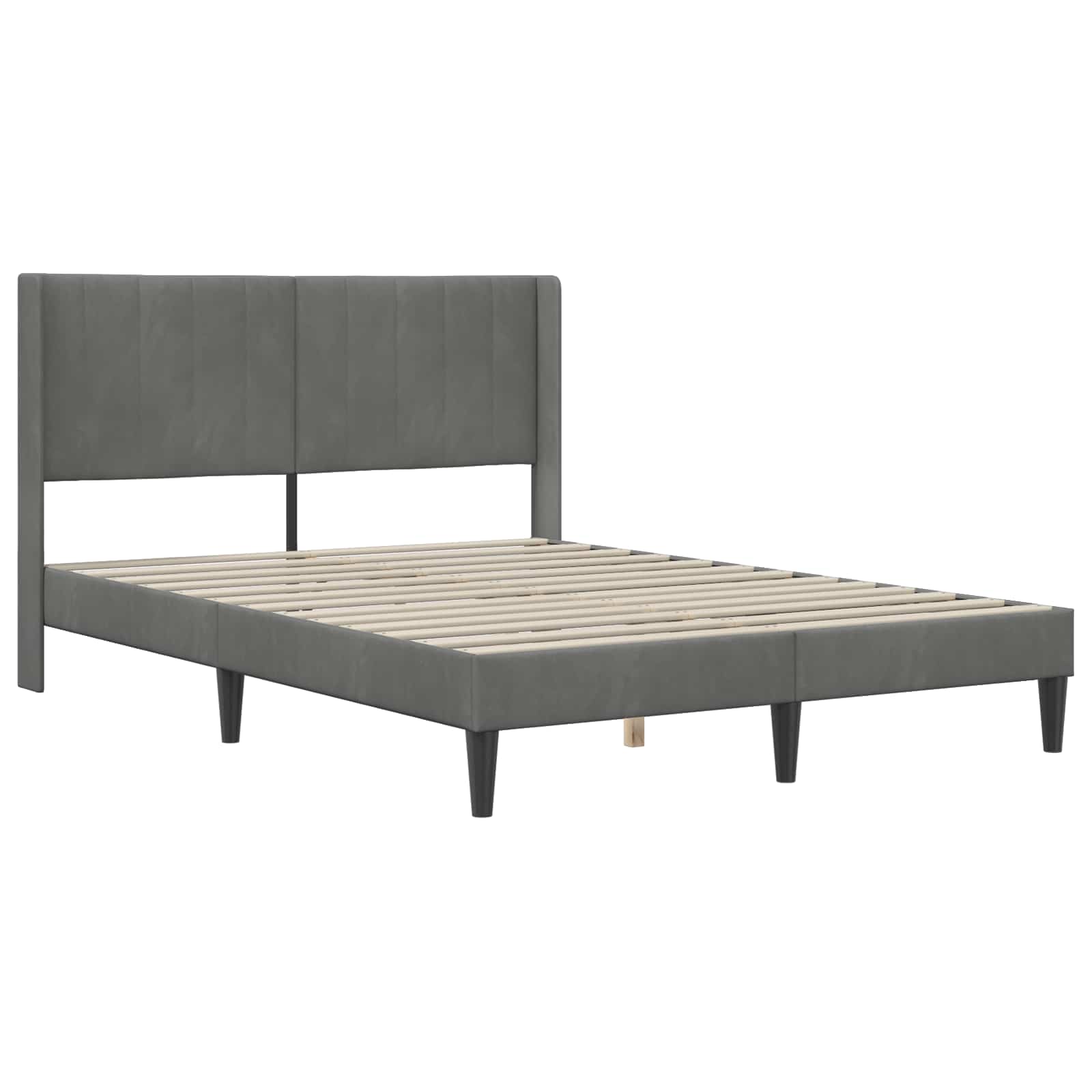Bedframe met matras Donkergrijs 140 x 200 cm Fluweel is nu te koop bij PeponiXL, paradijselijk wonen!