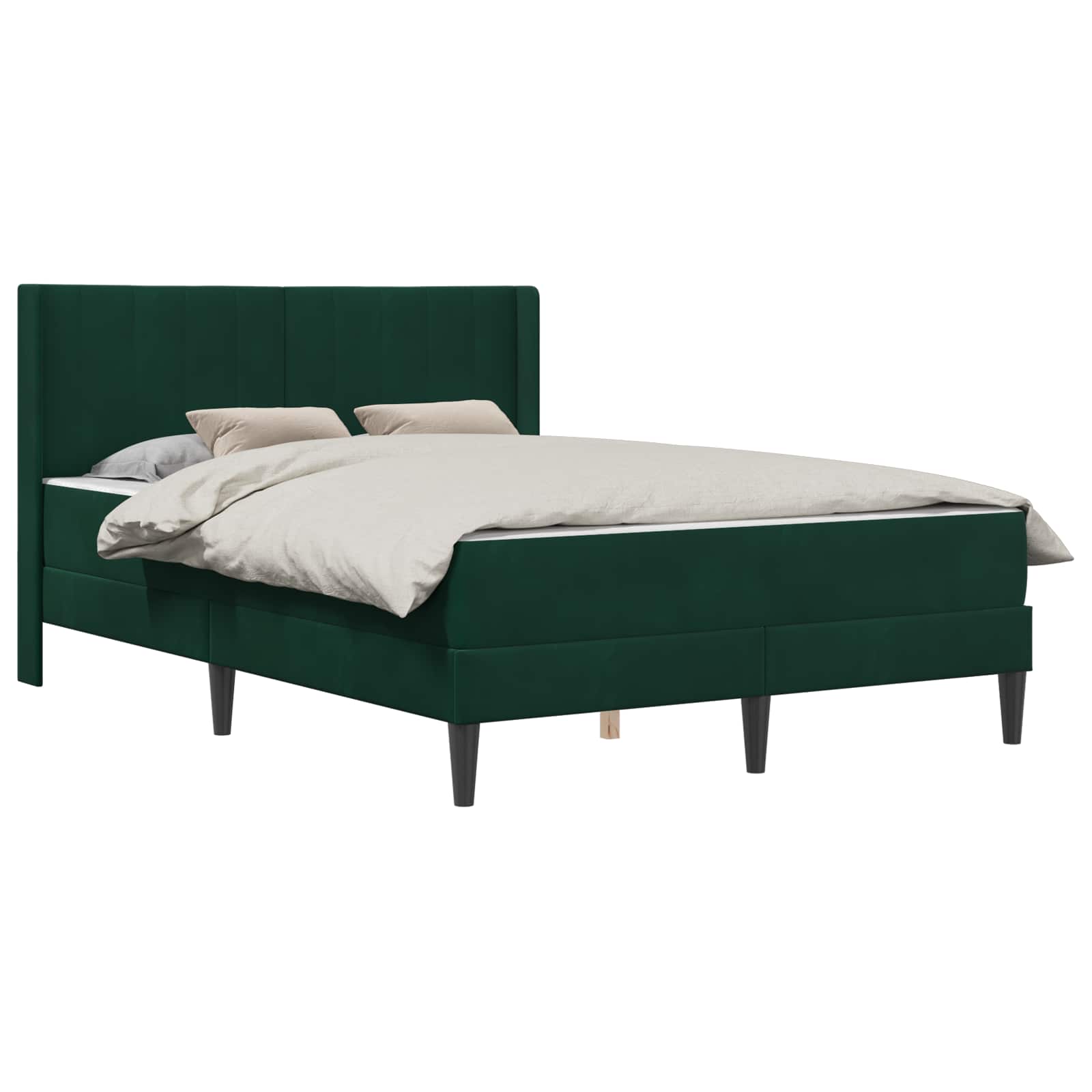 Bedframe met matras Donkergroen 140 x 200 cm Fluweel is nu te koop bij PeponiXL, paradijselijk wonen!