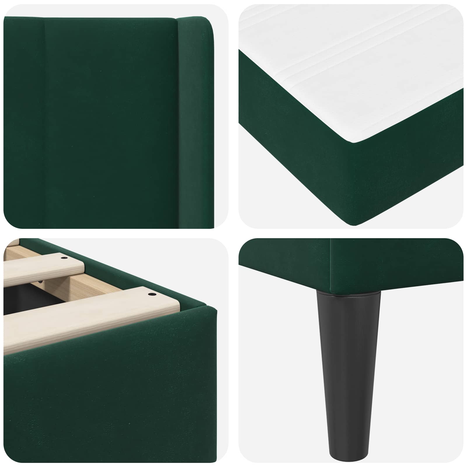 Bedframe met matras Donkergroen 160 x 200 cm Fluweel is nu te koop bij PeponiXL, paradijselijk wonen!