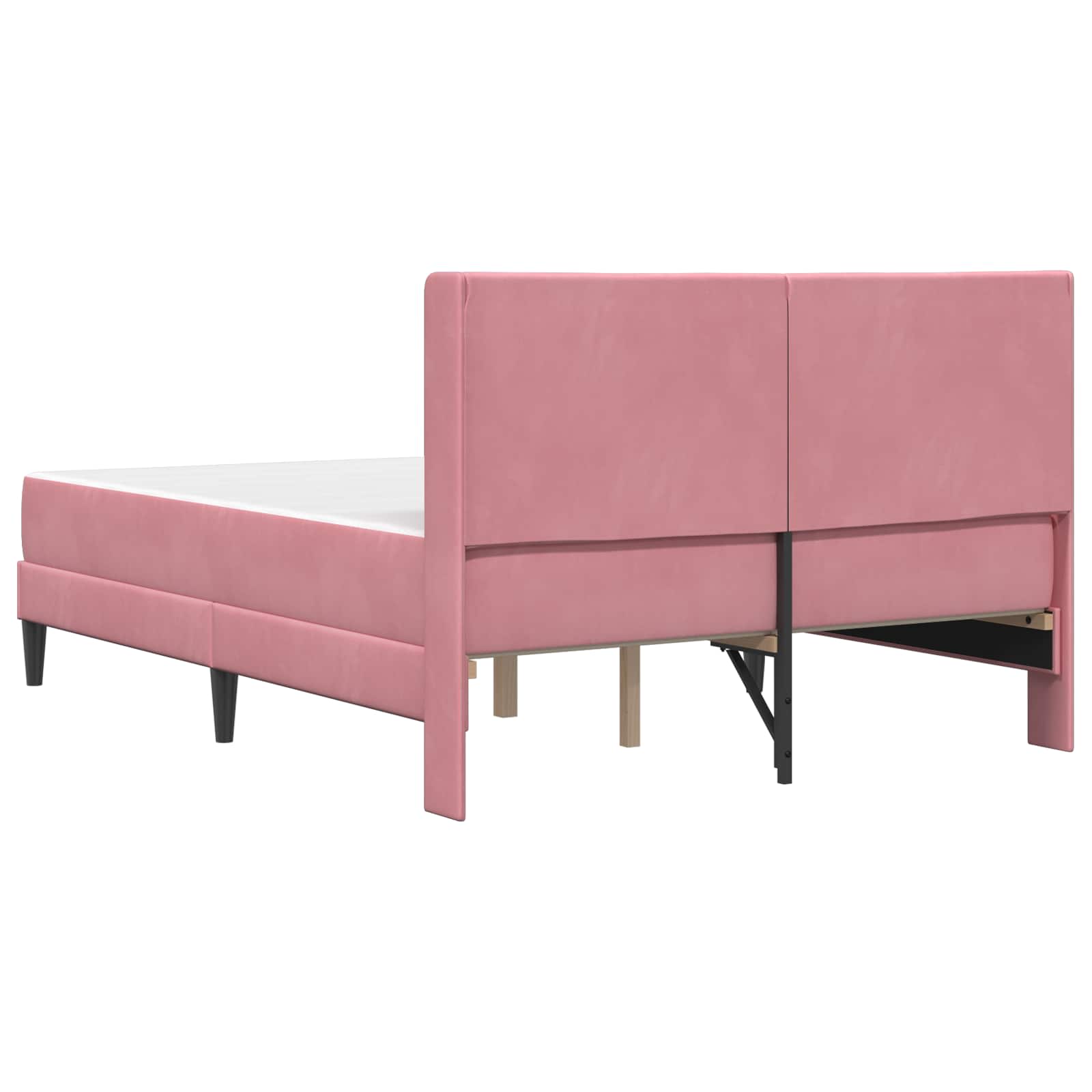 Bedframe met matras met hoofdeinde Roze 160 x 200 cm Fluweel is nu te koop bij PeponiXL, paradijselijk wonen!