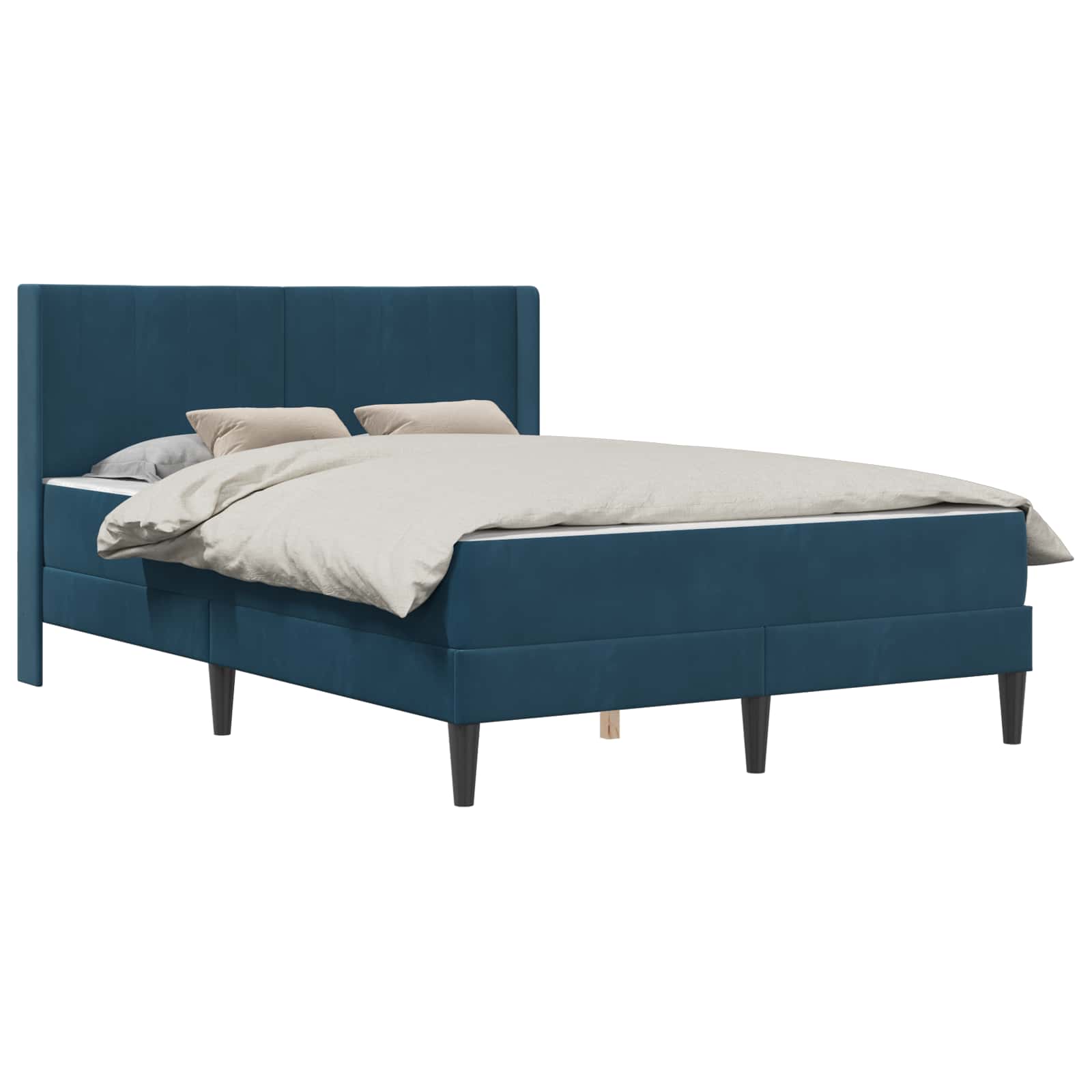 Bedframe met matras Blauw 160 x 200 cm Fluweel is nu te koop bij PeponiXL, paradijselijk wonen!