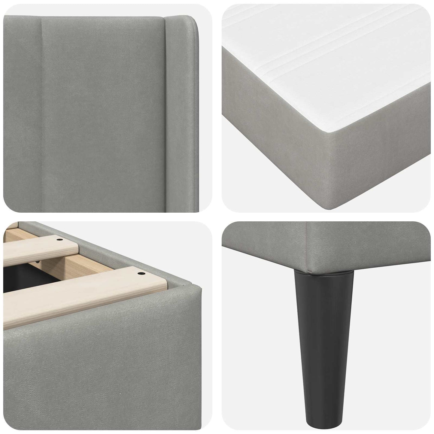 Bedframe met matras Lichtgrijs 180 x 200 cm Fluweel is nu te koop bij PeponiXL, paradijselijk wonen!