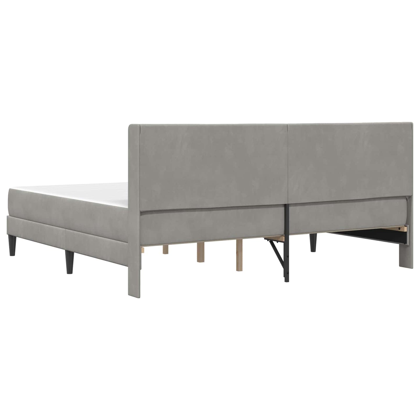 Bedframe met matras Lichtgrijs 180 x 200 cm Fluweel is nu te koop bij PeponiXL, paradijselijk wonen!