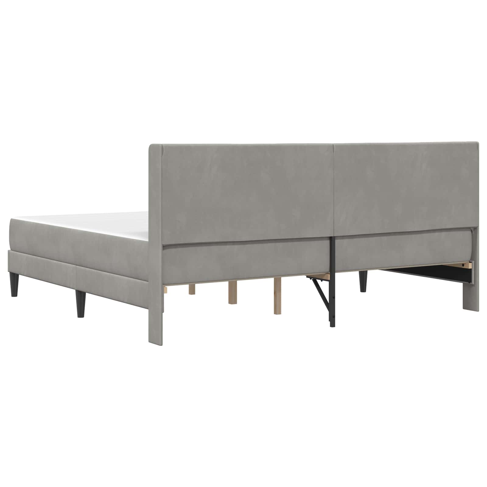 Bedframe met matras Lichtgrijs 180 x 200 cm Fluweel is nu te koop bij PeponiXL, paradijselijk wonen!