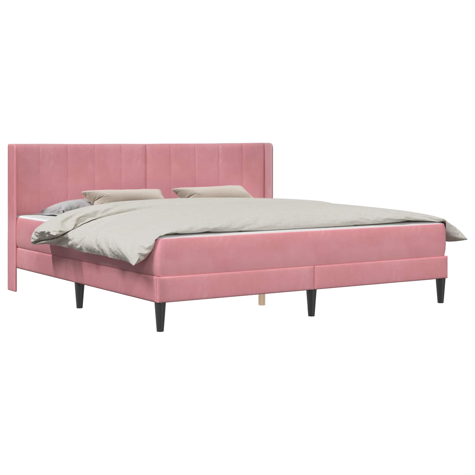 Bedframe met matras Roze 180 x 200 cm Fluweel is nu te koop bij PeponiXL, paradijselijk wonen!