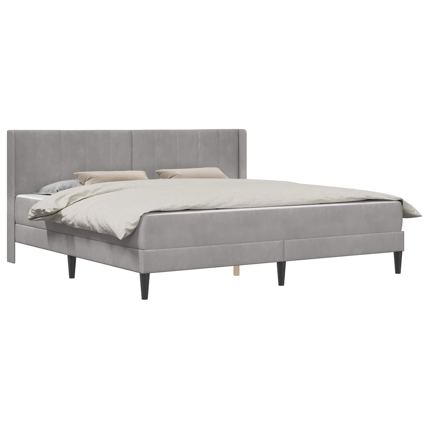 Bedframe met matras Lichtgrijs 200 x 200 cm Fluweel is nu te koop bij PeponiXL, paradijselijk wonen!