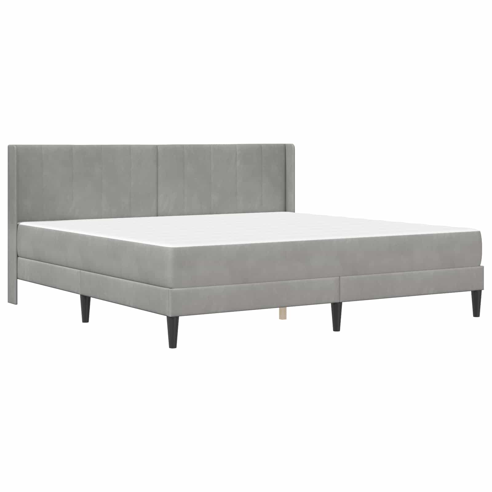 Bedframe met matras Lichtgrijs 200 x 200 cm Fluweel is nu te koop bij PeponiXL, paradijselijk wonen!