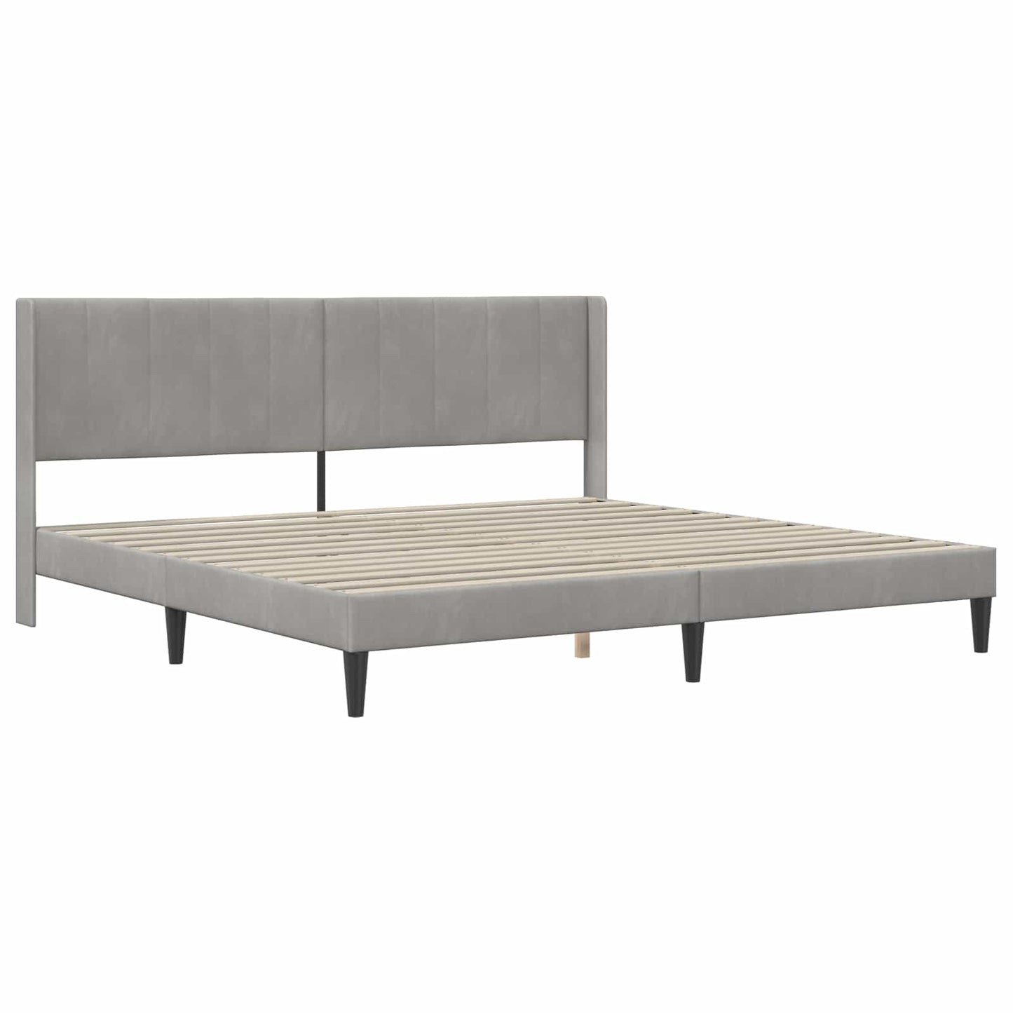 Bedframe met matras Lichtgrijs 200 x 200 cm Fluweel is nu te koop bij PeponiXL, paradijselijk wonen!