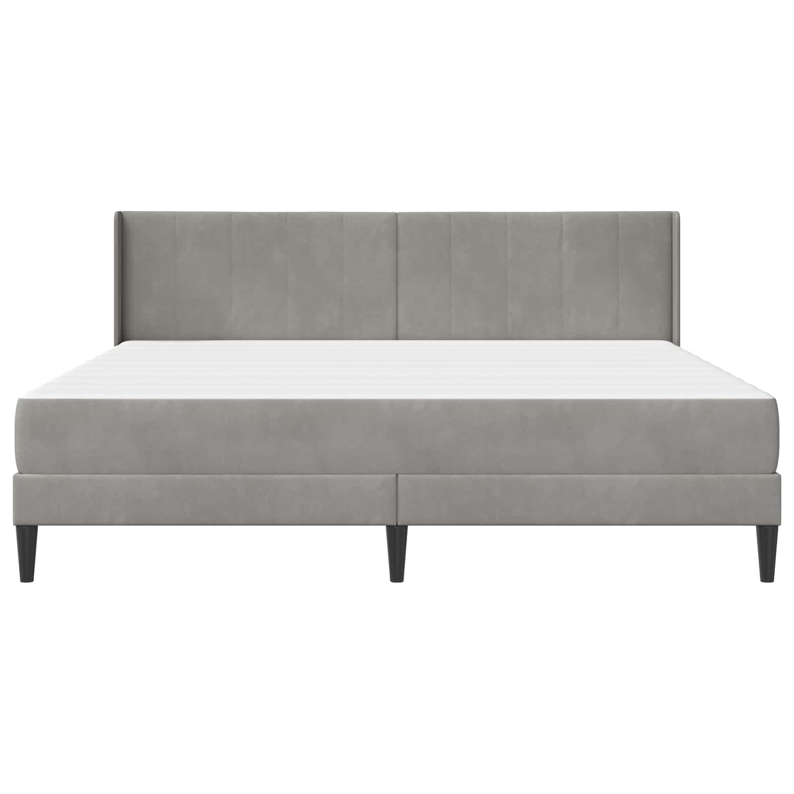 Bedframe met matras Lichtgrijs 200 x 200 cm Fluweel is nu te koop bij PeponiXL, paradijselijk wonen!