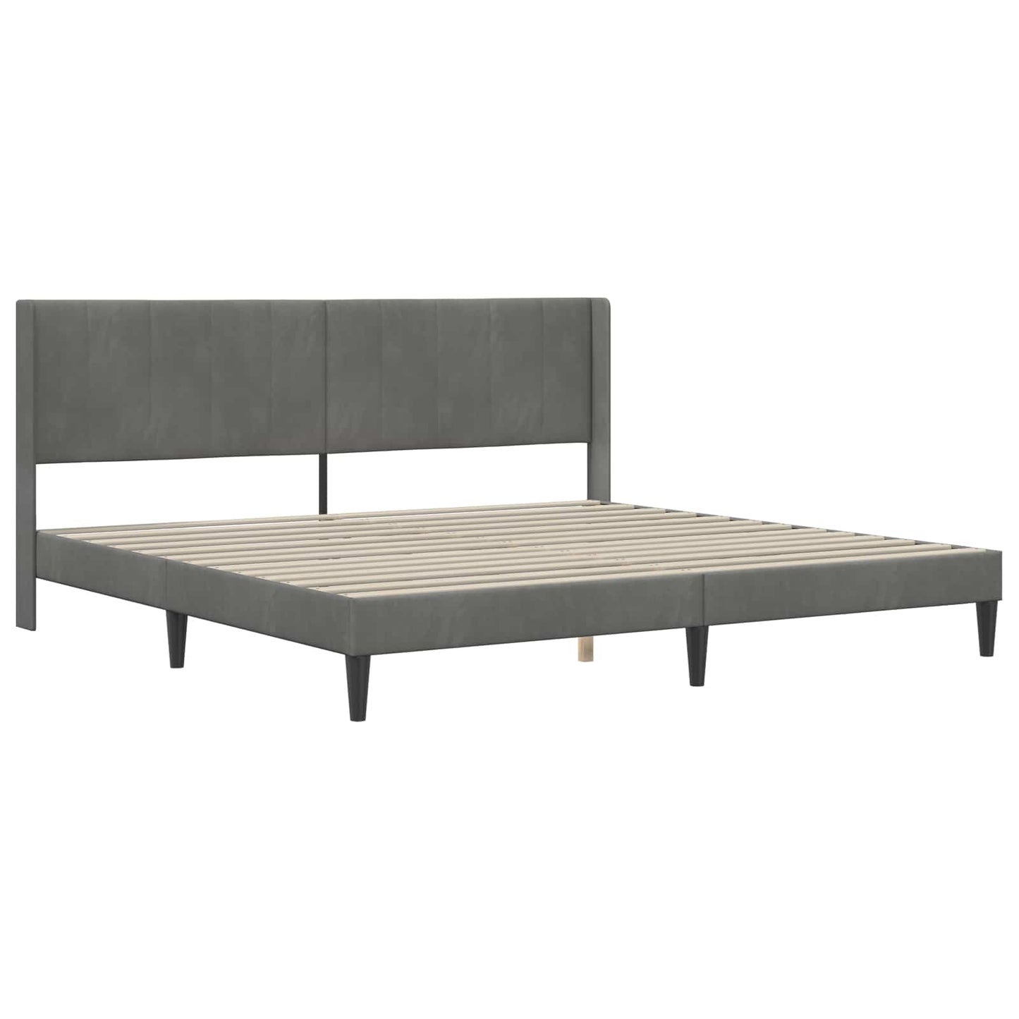 Bedframe met matras Donkergrijs 200 x 200 cm Fluweel is nu te koop bij PeponiXL, paradijselijk wonen!