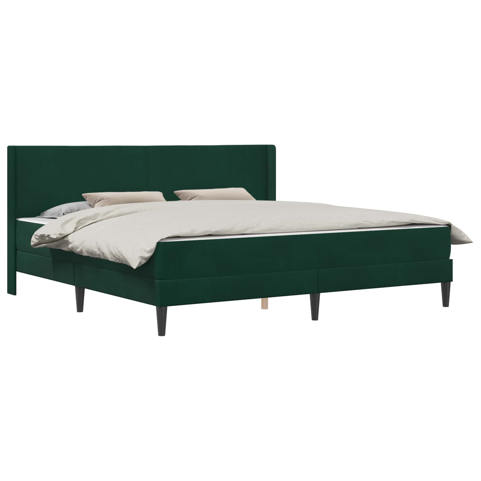 Bedframe met matras Donkergroen 200 x 200 cm Fluweel is nu te koop bij PeponiXL, paradijselijk wonen!