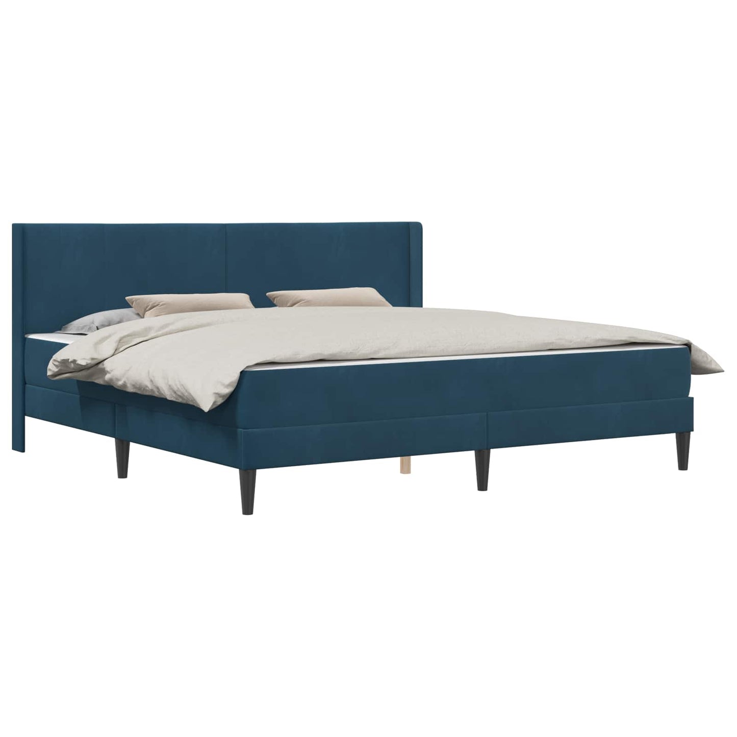 Bedframe met matras met hoofdeinde Blauw 200 x 200 cm Fluweel is nu te koop bij PeponiXL, paradijselijk wonen!